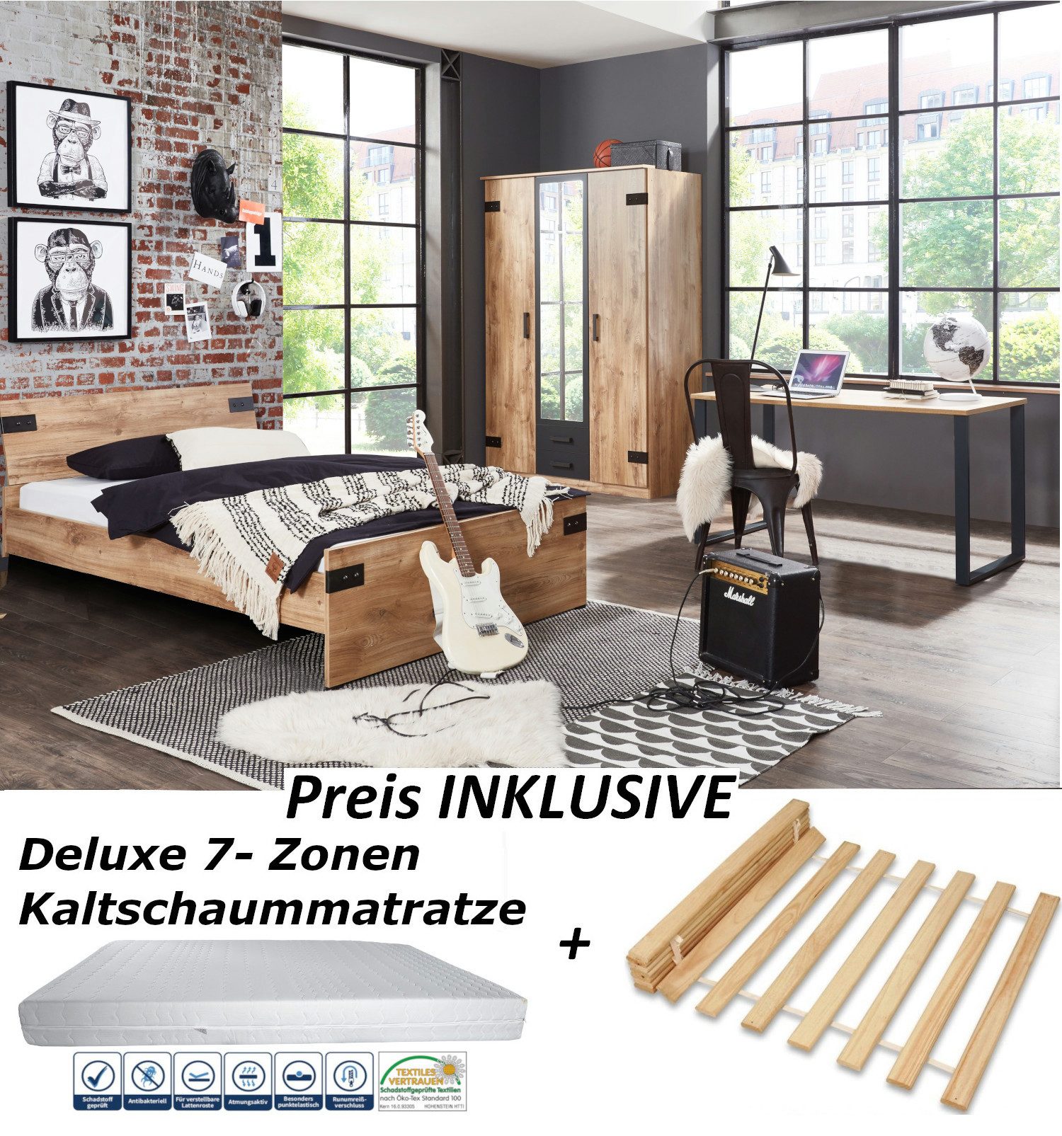 möbel-direkt.de Jugendzimmer-Set Liverpool, (Komplett Set, 5-tlg., günstig online kaufen