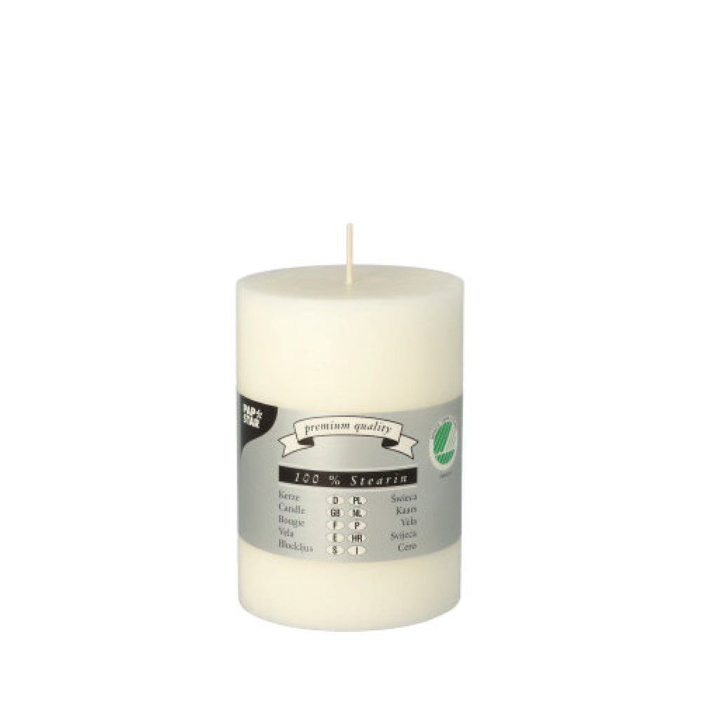 PAPSTAR Stumpenkerze Stumpenkerze Ø 70 mm · 100 mm weiss aus 100% Stearin, durchgefärbt