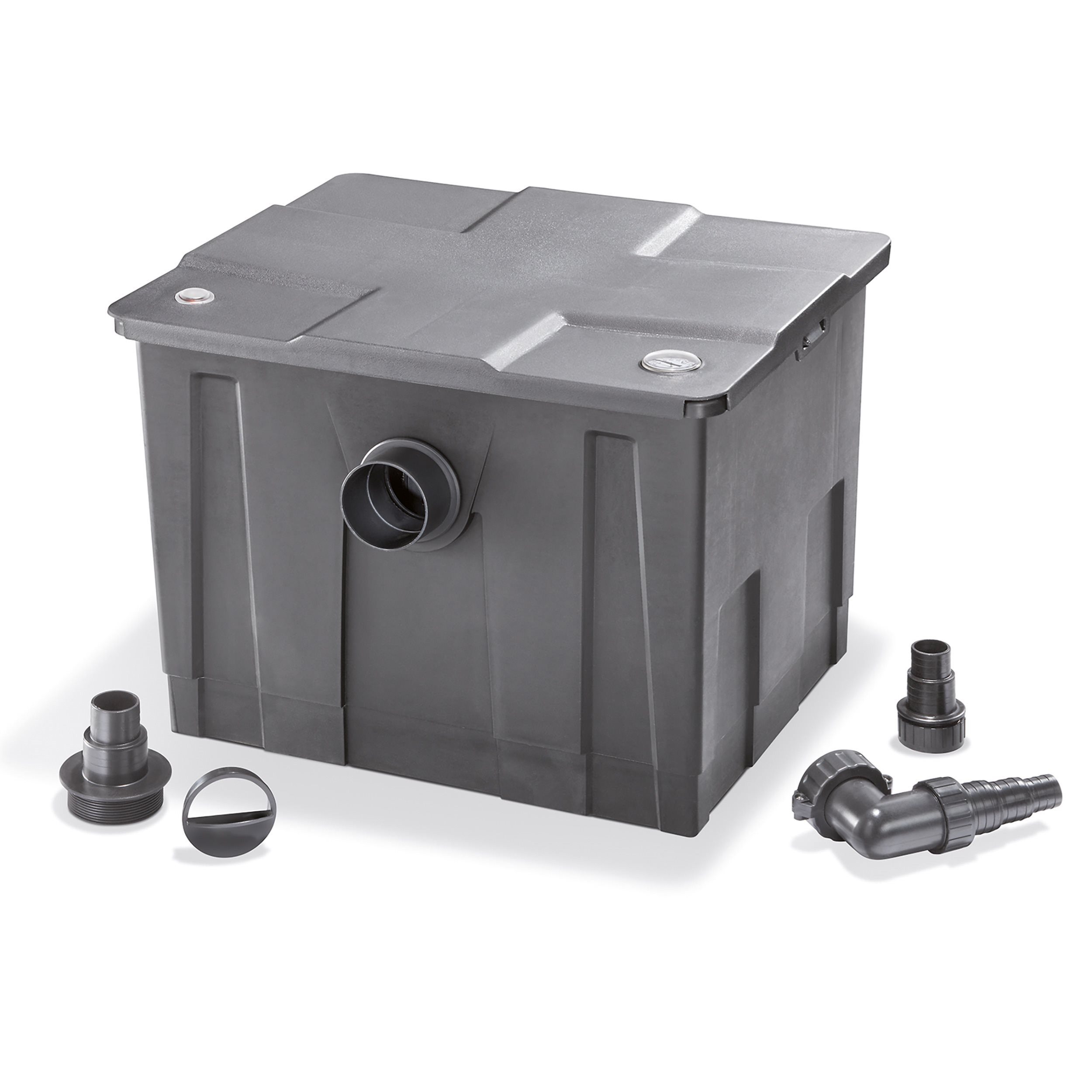 esotec Teichfilter ES-350 Durchlauffilter, 4-Stufen Filtersystem, Außenfilter 101090 (Komplettset)