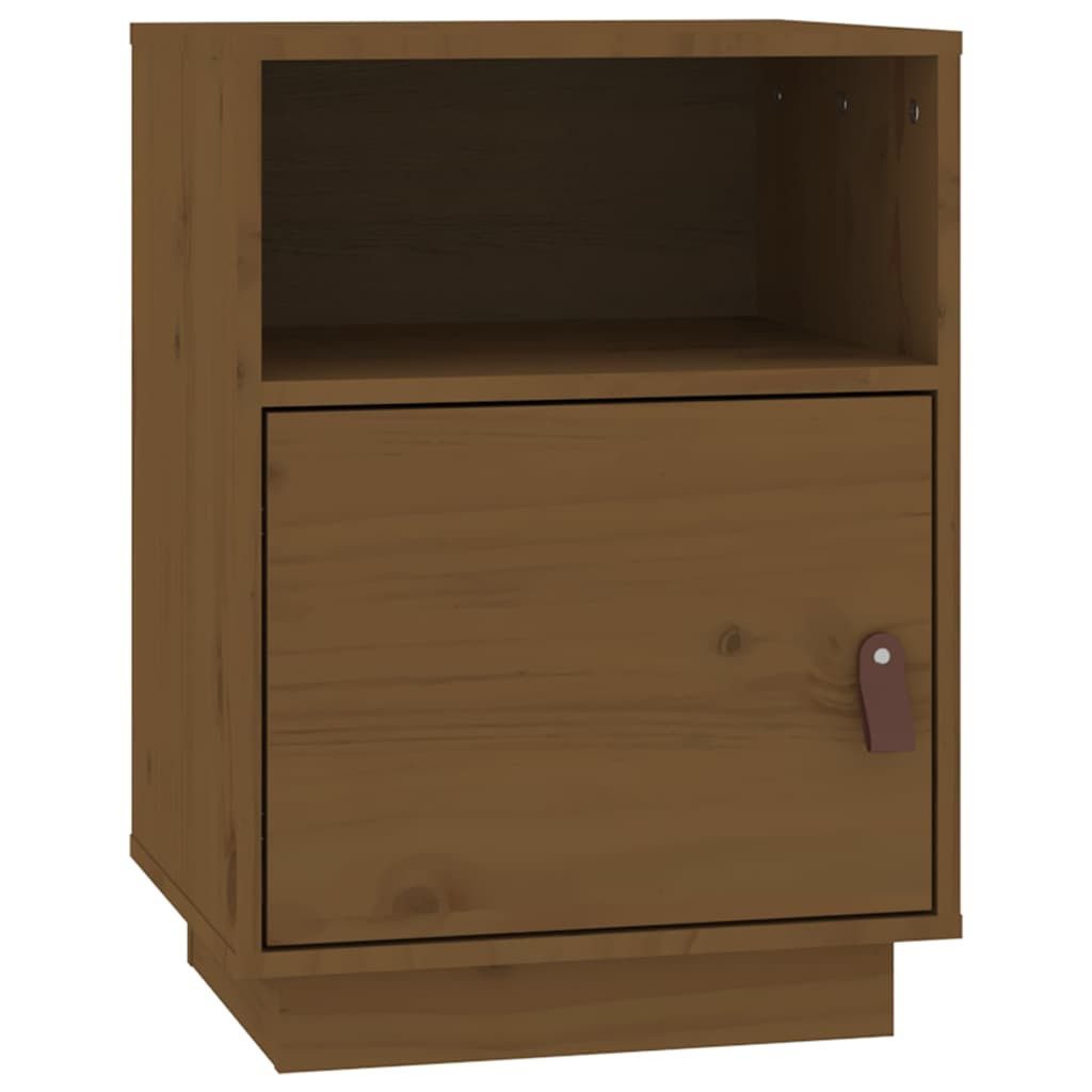 vidaXL Nachttisch Nachttisch Honigbraun 40x34x55 cm Massivholz Kiefer (1-St)