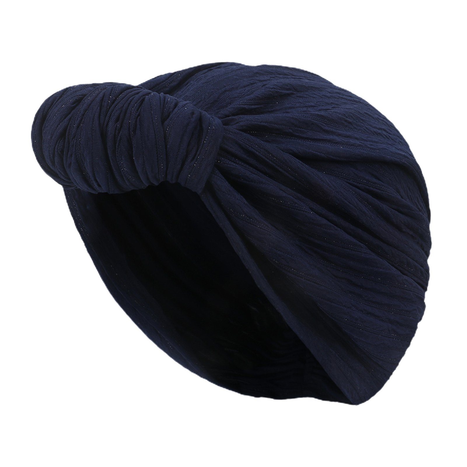 Blusmart Stirnband Modische Mütze Für Damen, Elastische Baumwolle, Knotenmütze, Stirnband Navy blau