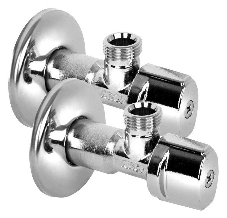 ARCO Umsteller Eckventil ohne Mutter A-80 1/2"x3/8", Anti-Kalk, Chrom, Paar, Arco-NOV76MAC