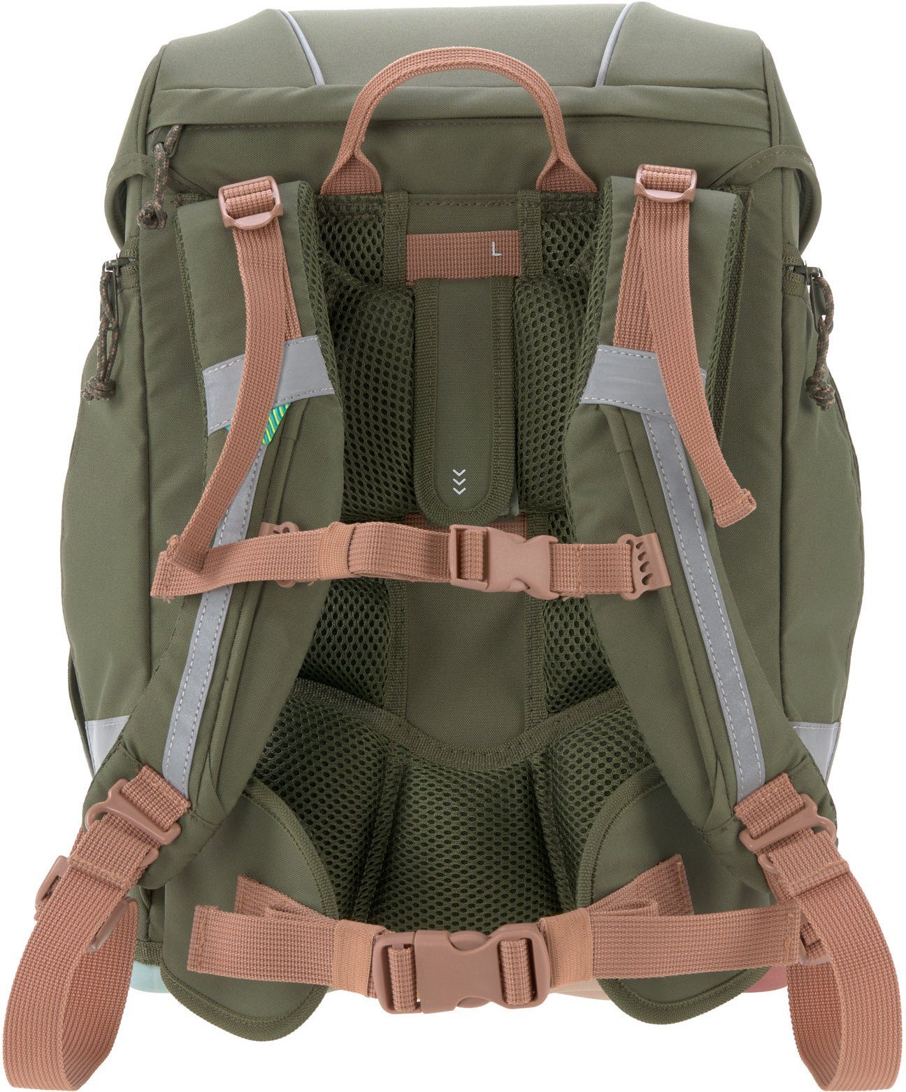 LÄSSIG Schulranzen Unique, Boxy, Olive (Set, 7-tlg), PETA-approved vegan; aus recyceltem Material