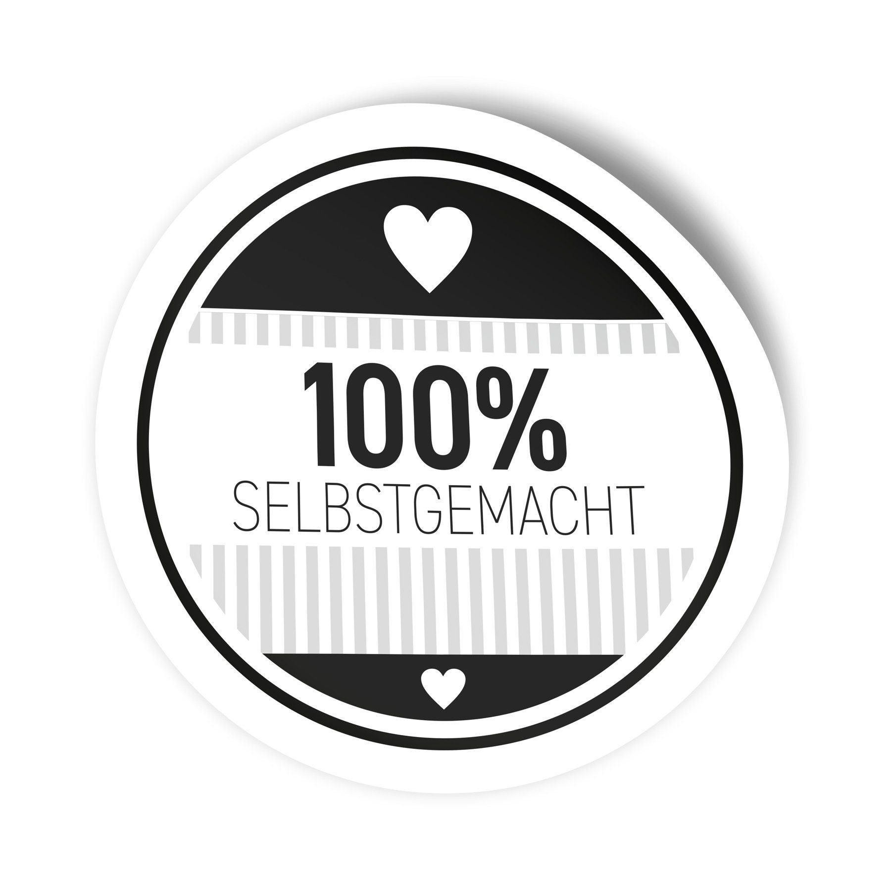 itenga Aufkleber Itenga 50 x Etikett rund 4cm "100% selbstgemacht" Sticker modern