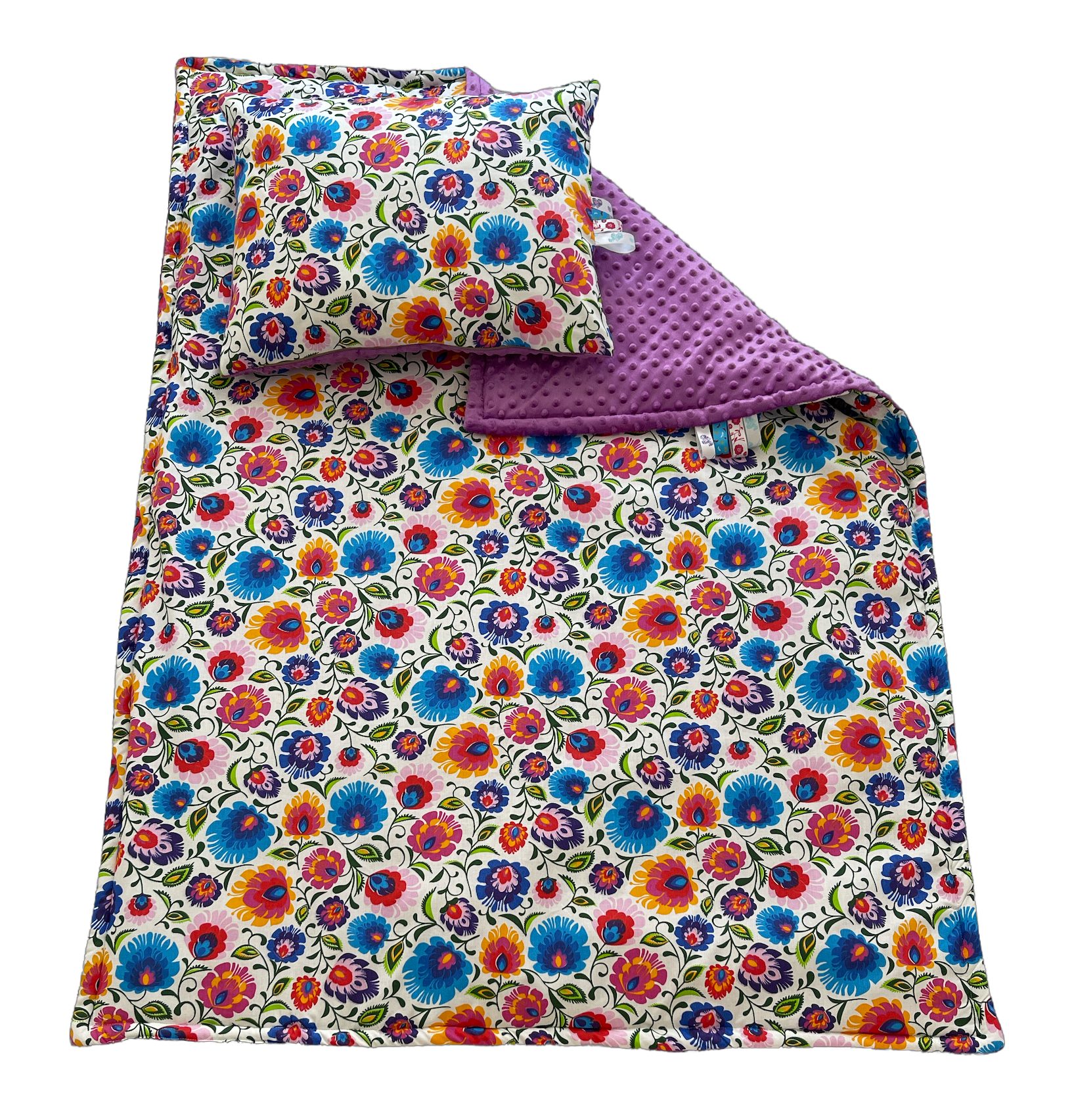 Kinderdecke Kinderdecke Krabbeldecke RoKo-Textilien, mit 40x50cm, Kinderbettdecke 100x135cm Kopfkissen mit Bänder