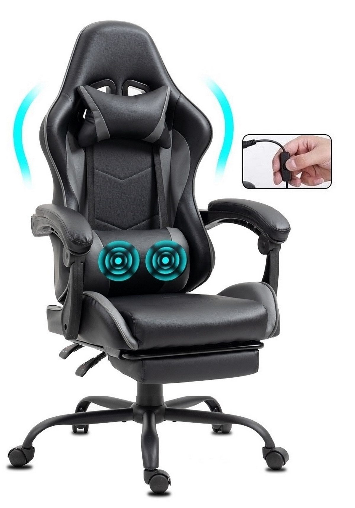 Delman Gaming-Stuhl Massagefunktion Drehstuhl, dicke Polsterung, günstig online kaufen