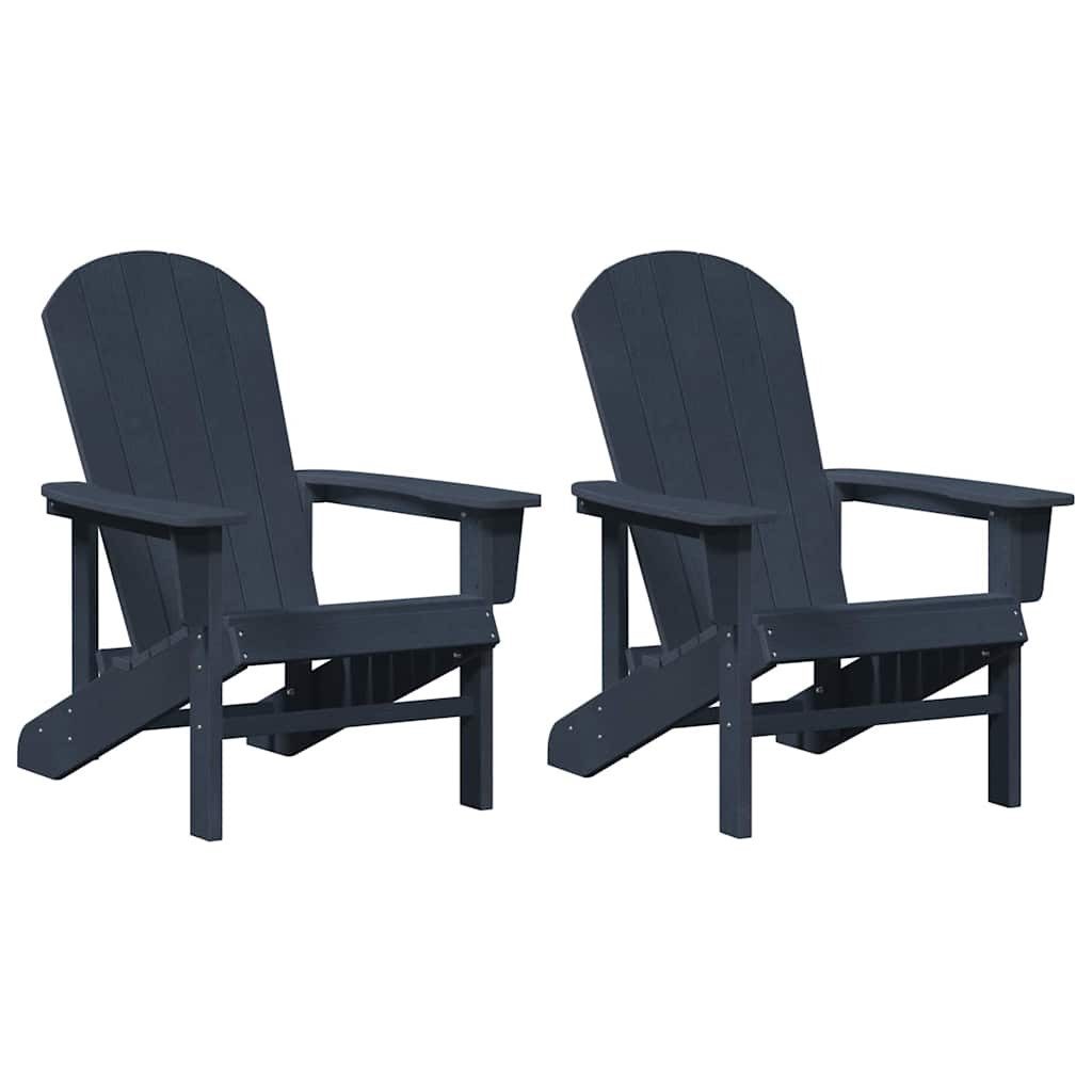 vidaXL Gartenstuhl Gartenstuhl 2 stk. Marineblau Polyethylen (2 St)