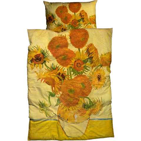 Bettwäsche Sonnenblume, Goebel, Satin, mit floralem Dessin