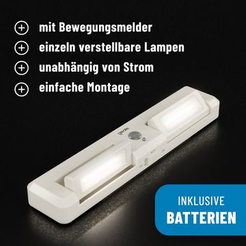 greate. Unterbauleuchte 2x LED Lichtleiste, Bewegungsmelder - Schrankbeleuchtung, Batterie (2-St)