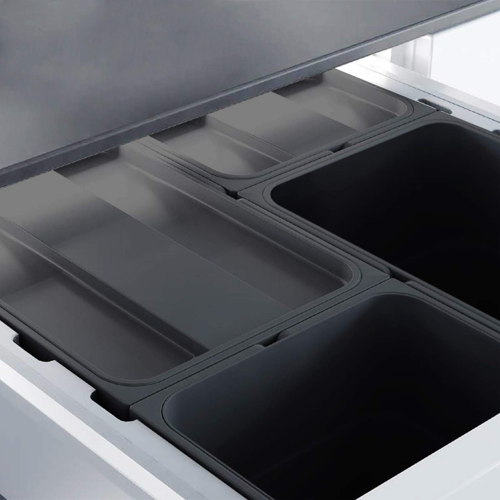 SO-TECH® Mülltrennsystem Ninka eins2vier Deckel für 12/15/17/26/32 Liter Behälter, 292 x 215 x 17 mm dunkelgrau 5000.11