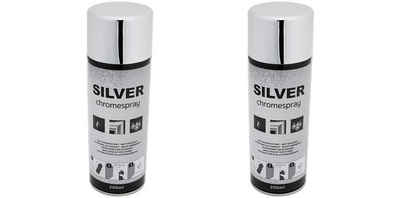 Spectrum Sprühflasche 2 Dosen a 200 ml Silver Chrom Effekt Spay Silber Sprühfarbe