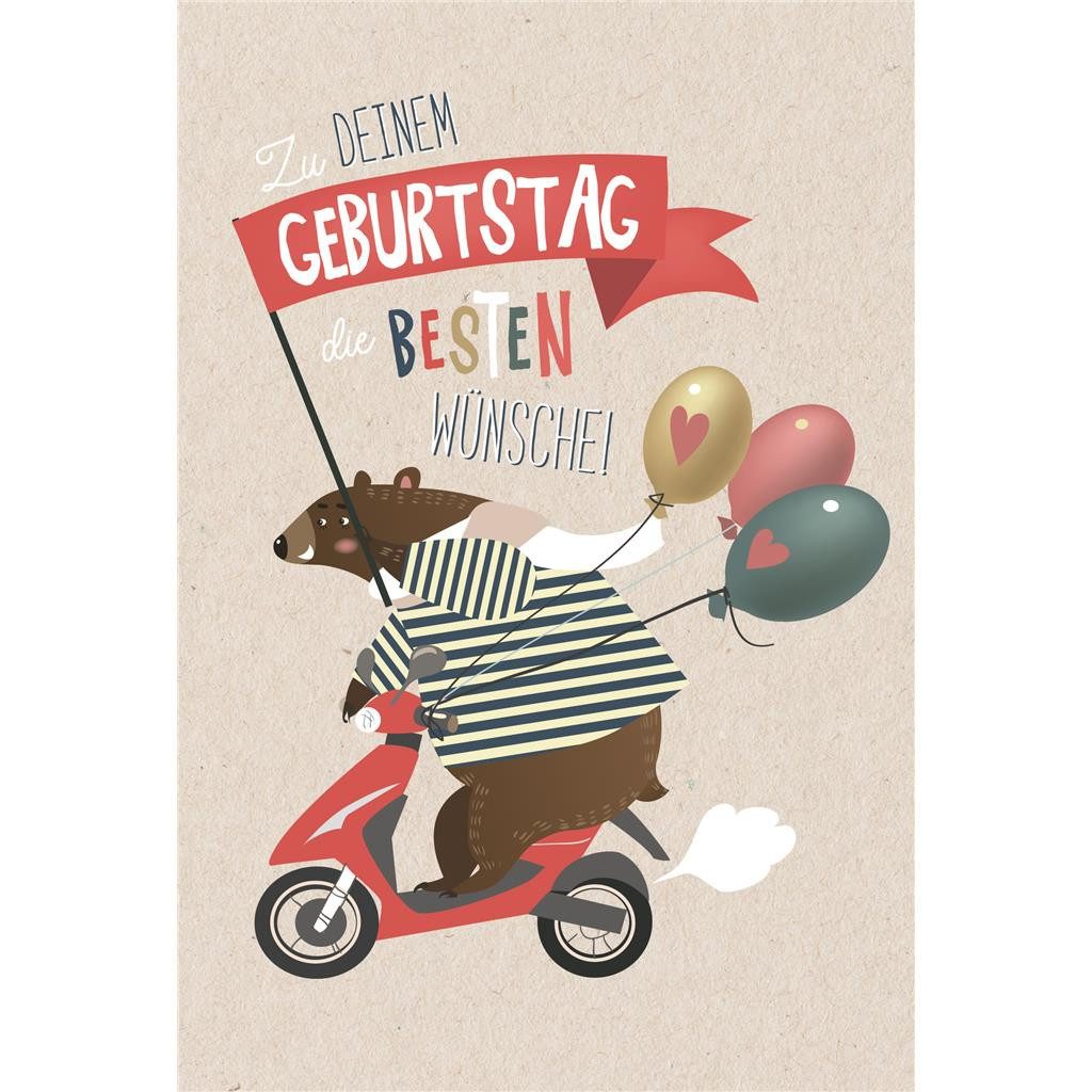 Grußkarten Geburtstag - Glückwunschkarte im Format 11,5 x 17 cm mit Umschlag