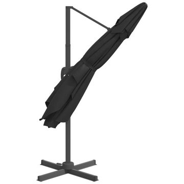 vidaXL Balkonsichtschutz Ampelschirm mit Aluminium-Mast Schwarz 300x300 cm