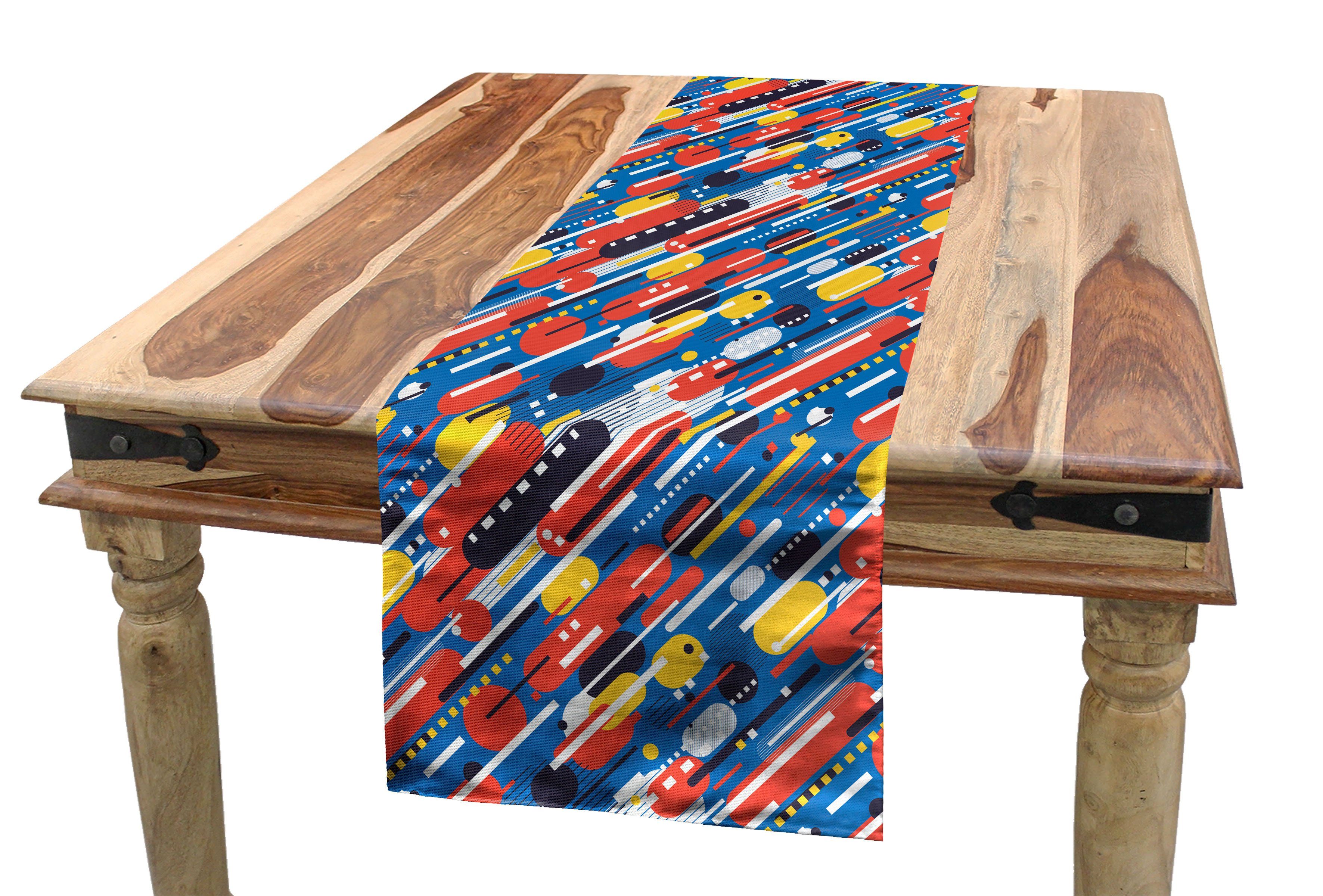 Tischläufer Entwurf Diagonal Bunt Shapes Rechteckiger Abakuhaus Tischläufer, Küche Dekorativer Esszimmer