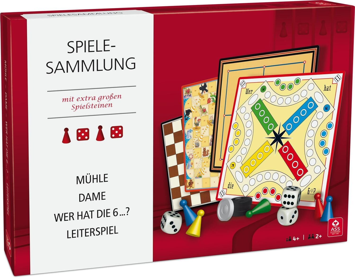 Cartamundi Spiel, Spielesammlung mit extra großen Spielsteinen