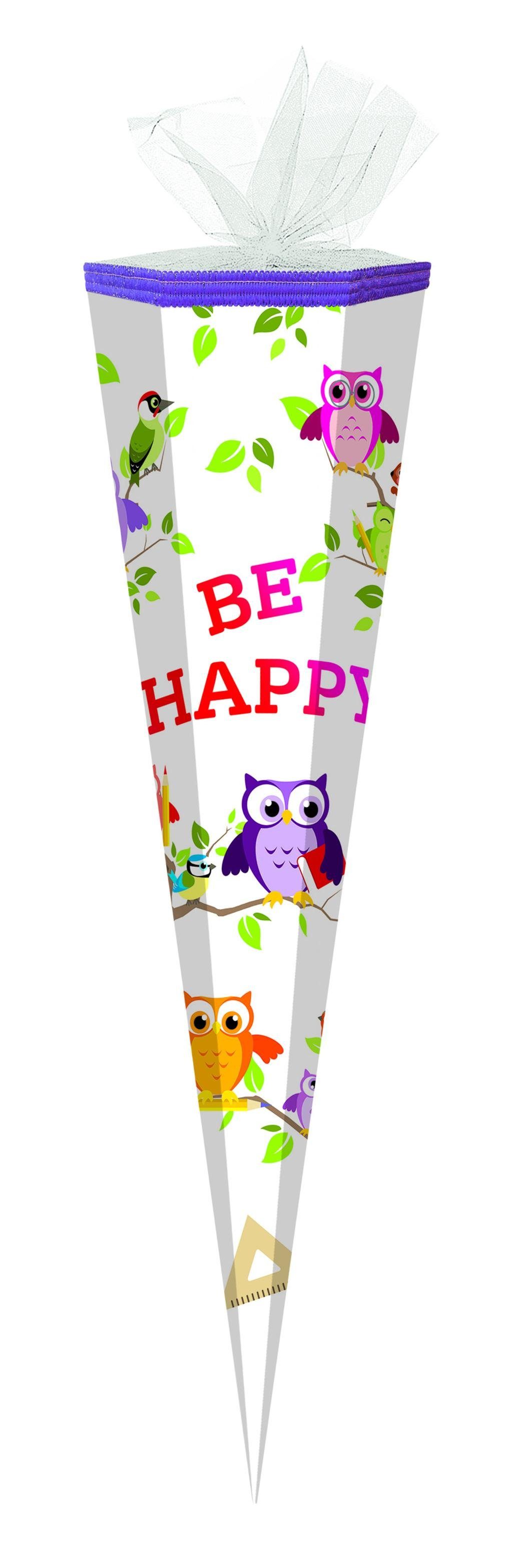 Verpackungsmittel GmbH Markneukirchen Schultüte Schultüte / Zuckertüte / 85cm / eckig / "Be Happy"