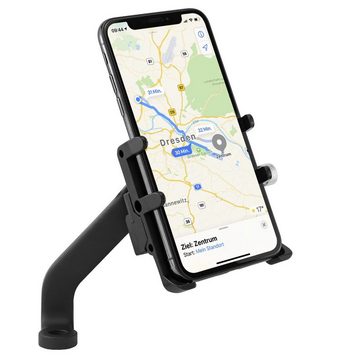 MidGard Motorrad Rückspiegel Halterung für Handy, E-Bike Scooter Roller Halter Smartphone-Halterung, (bis 7.5 Zoll, mit USB-Ladebuchse für Handys von 3,5 bis 7,5 Zoll)