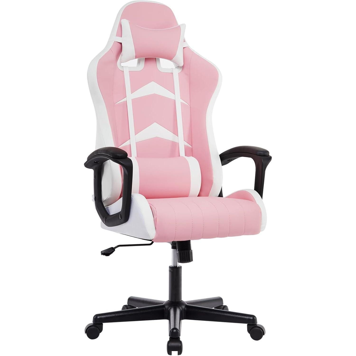 LuxusKollektion Gaming-Stuhl Gaming Stuhl Rosa Verstellbarer Ergonomischer Racing Schreibtischstuhl