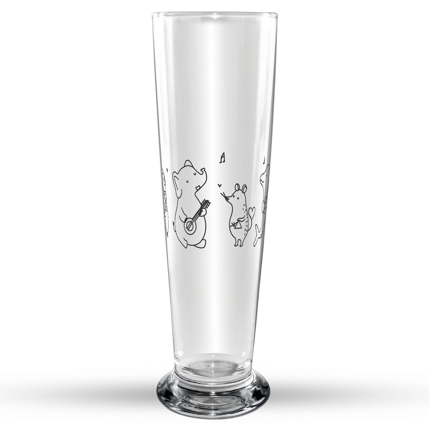 Mr. & Mrs. Panda Bierglas Big Band - Transparent - Geschenk, Vatertag, Bierkrug, Triangel, lust, Premium Glas, Elegantes Design