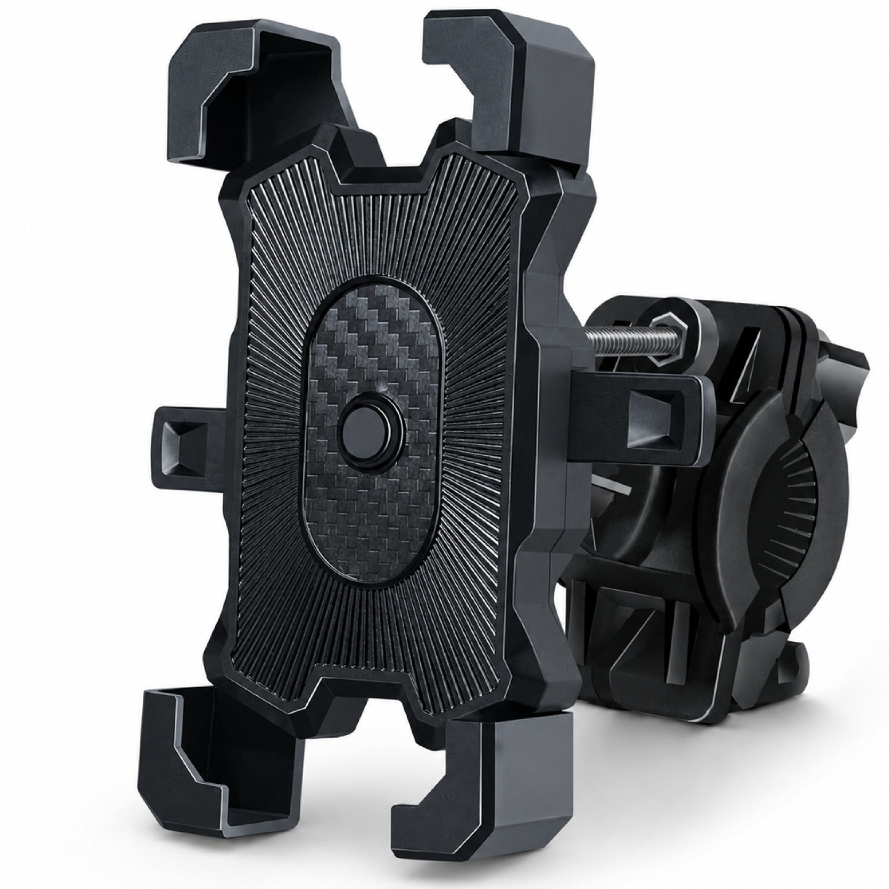 StellarLuma Handy-Halterung Handyhalterung Telefon Halterung Fahrrad E Bike E Scooter Smartphone, (bis 7 Zoll, Geeignet für alle gängigen Fahrräder, E-Bikes und E-Scooter, 360° drehbar, 4-Punkt-Halt, Schraubsystem für 2–3,5 cm Lenker)