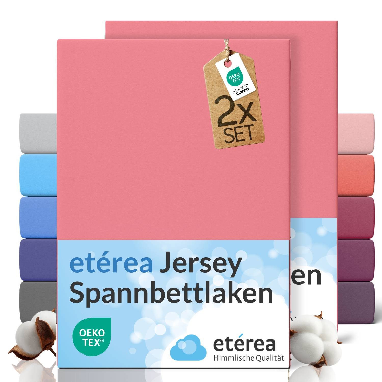 etérea Himmlische Qualität Spannbettlaken etérea Comfort Jersey 2er Set Spannbettlaken, Jersey, Gummizug: rundum, (2 Stück)
