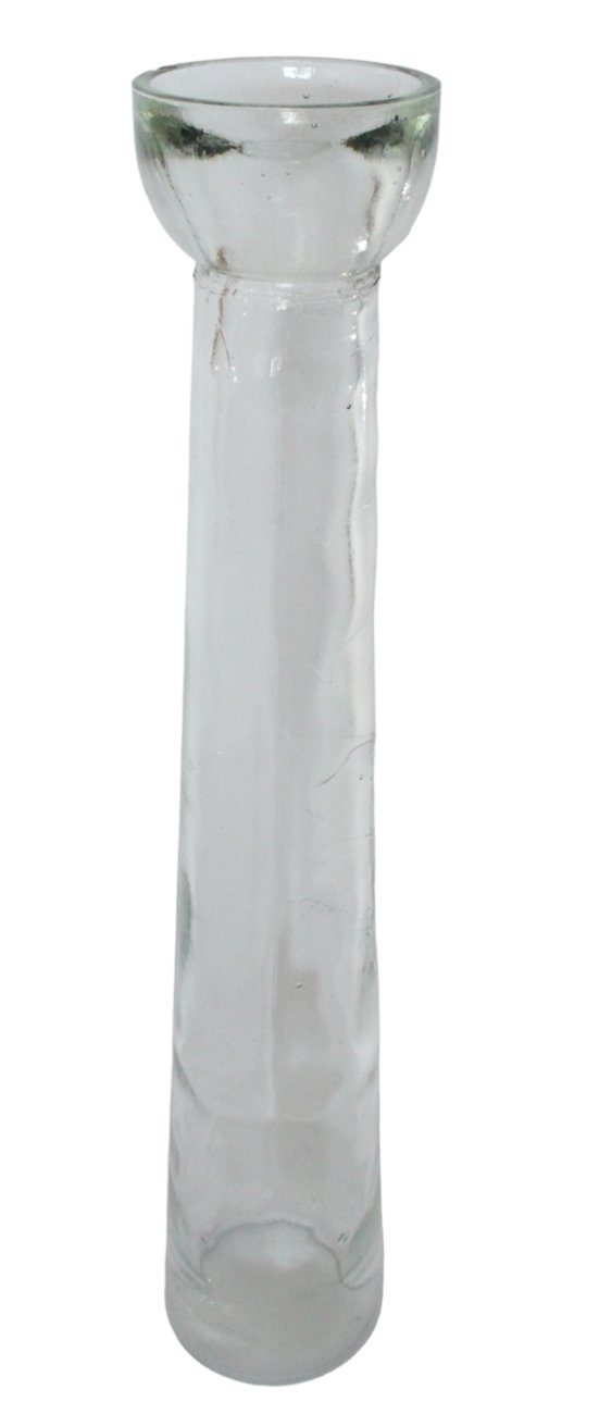 JS GartenDeko Dekovase Vase H 43,5 cm Zwiebelvase Blumenvase oben breit zulaufend aus Glas