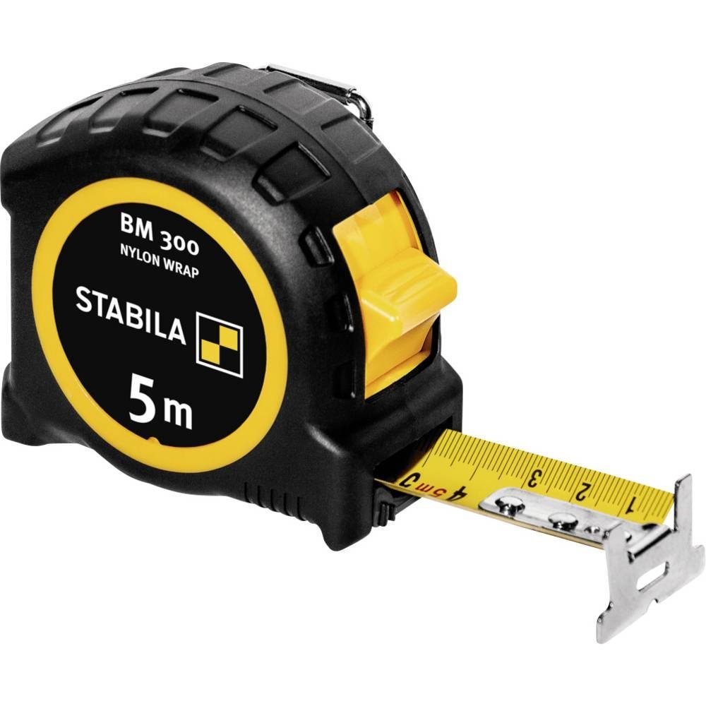Stabila Maßband Taschenbandmaß BM 300, 5 m, doppelseitige metrische Skala 19577