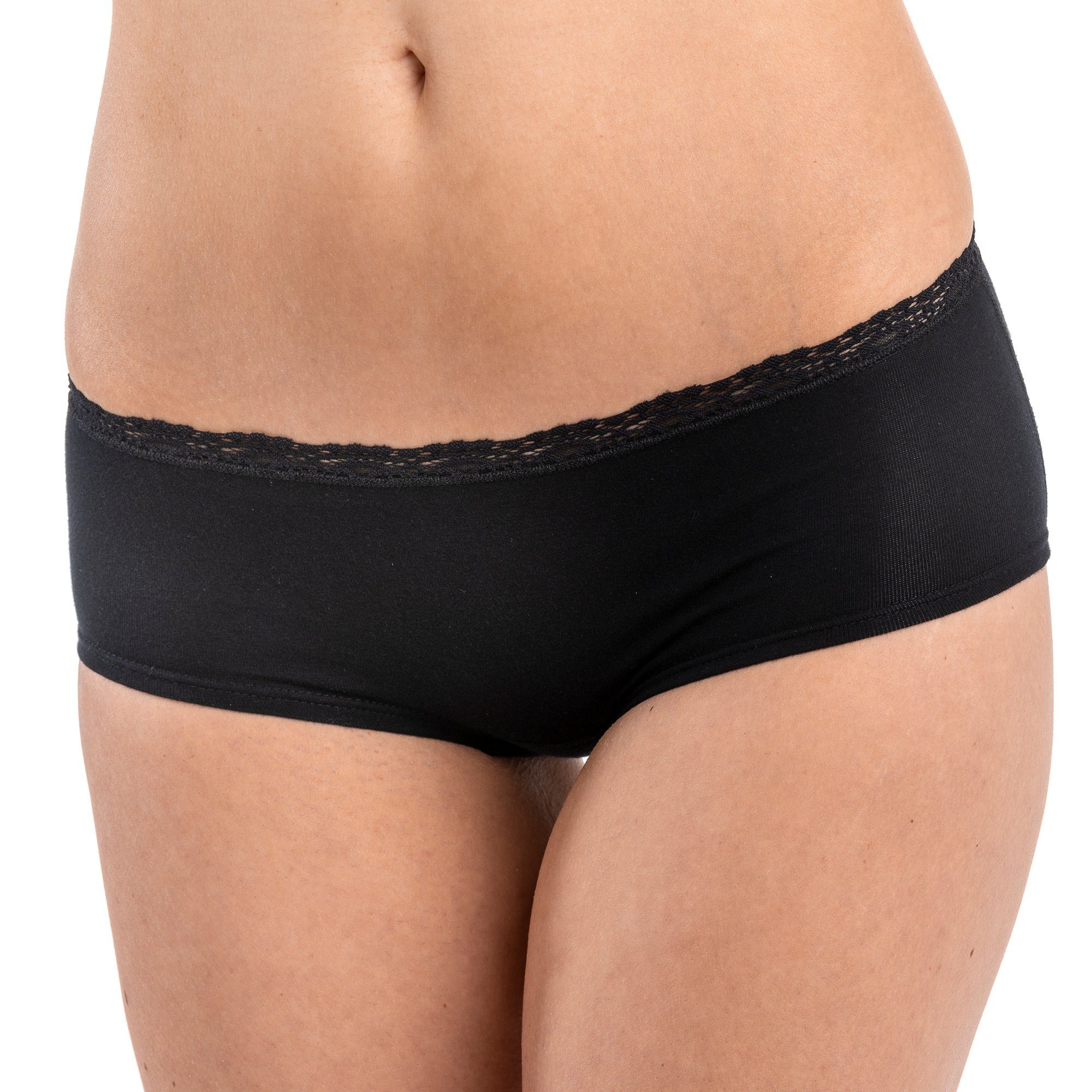 HERMKO Panty 5790 Panty mit Spitzen, Bio-Baumwolle/Elastan, keine Gummiabschlüsse