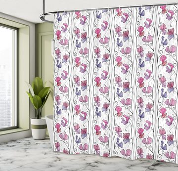 Abakuhaus Duschvorhang Moderner Digitaldruck mit 12 Haken auf Stoff Wasser Resistent Breite 175 cm, Höhe 180 cm, Frühling Blumen auf dünne Zweige Kunst