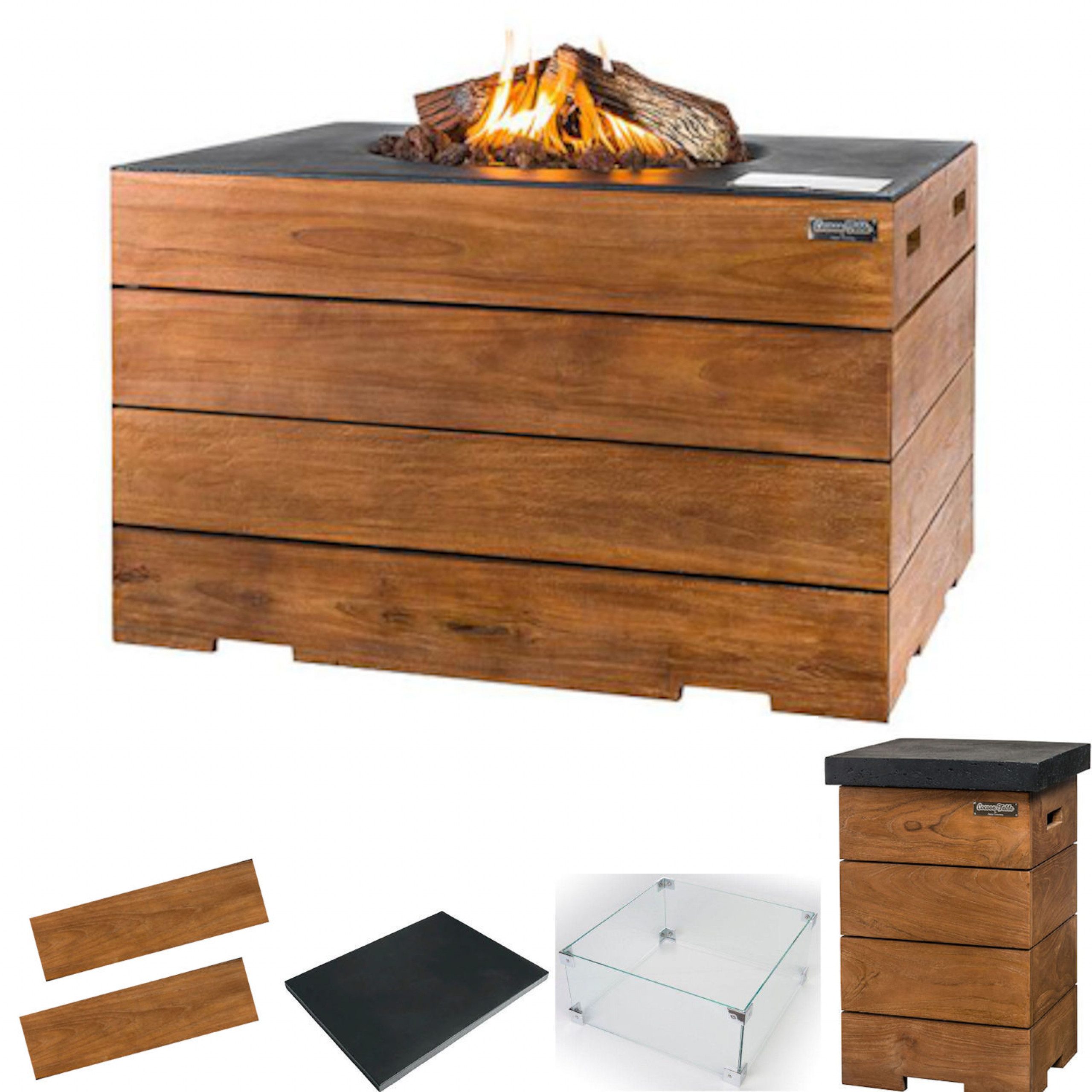 Happy Cocooning Feuertisch Happy Cocooning Mania Feuertisch Komplettset Lounge&Dining 19,5 kW