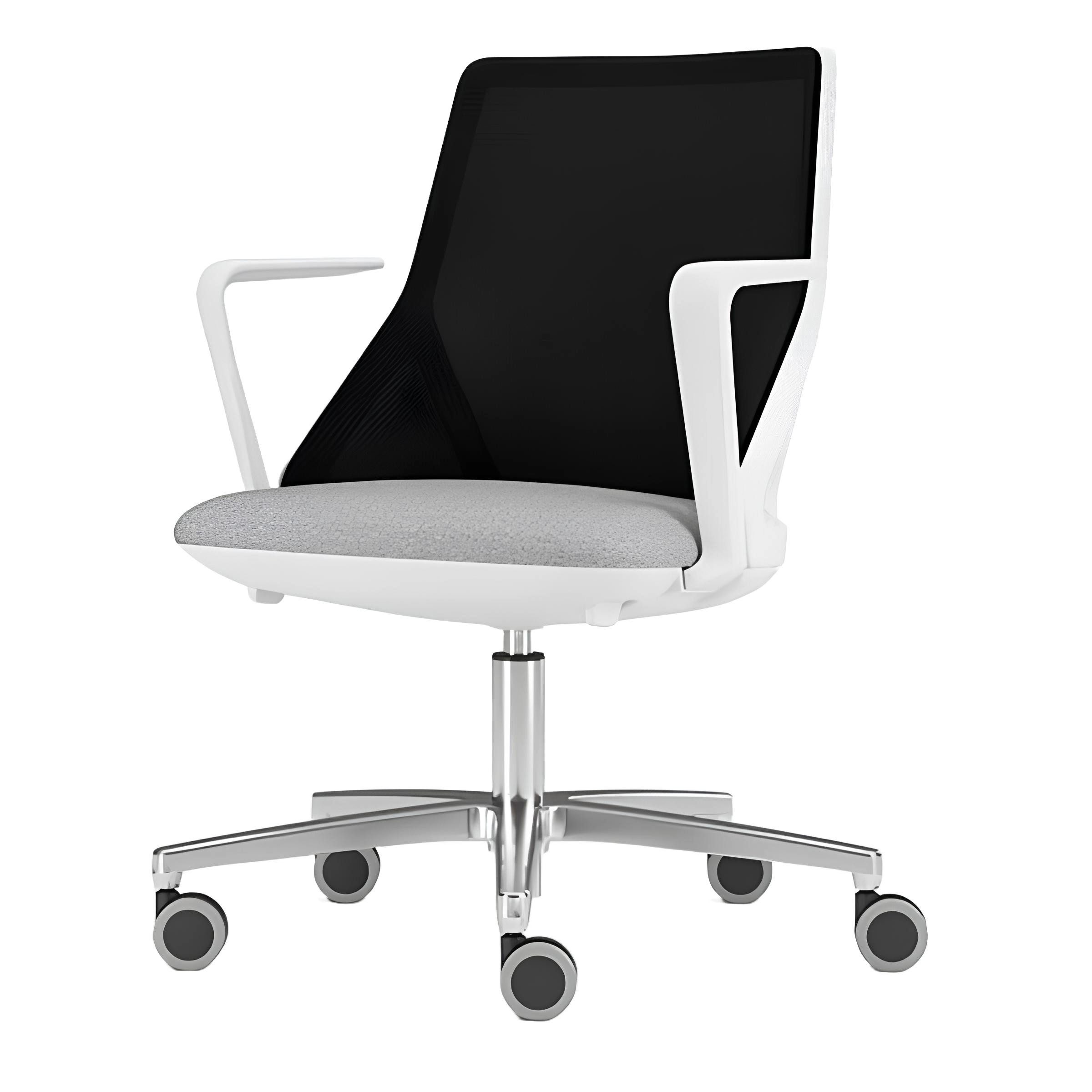 Xlmoebel Bürostuhl Eleganter Drehstuhl in luxuriösem Weiß mit gepolsterter Sitzfläche (1 St), Hergestellt in Europa