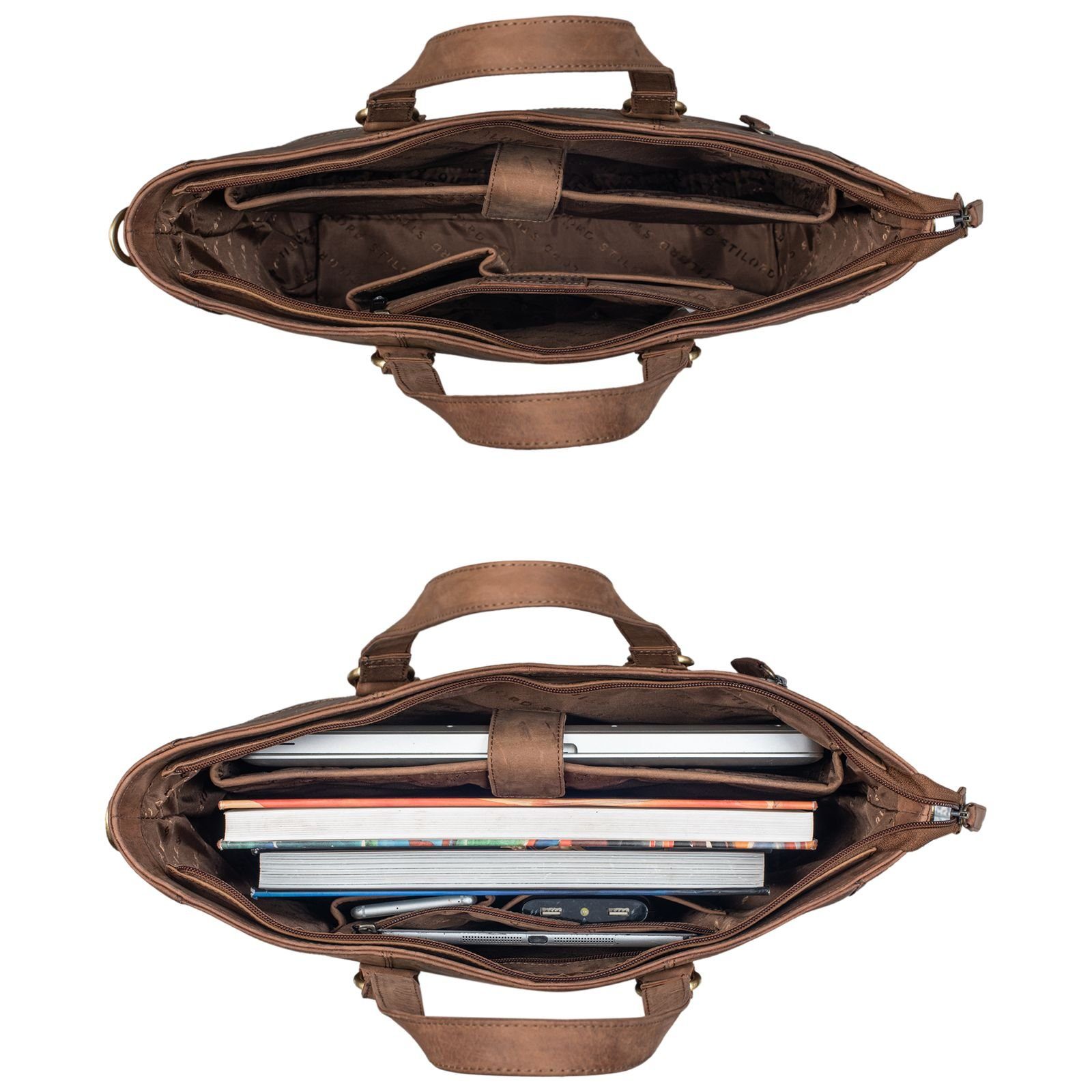 STILORD Handtasche "Emmeline" Shopper Tasche Leder Business Damen Aktentasche