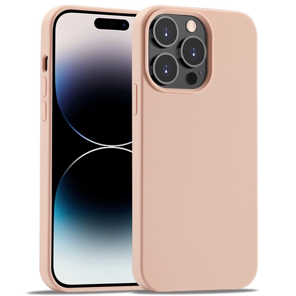 FITSU Handyhülle Silikon Case für iPhone 14 Pro Hülle 6,1 Zoll, Schlanke Handyschale Soft Case Schutzhülle mit Kameraschutz Slim Cover