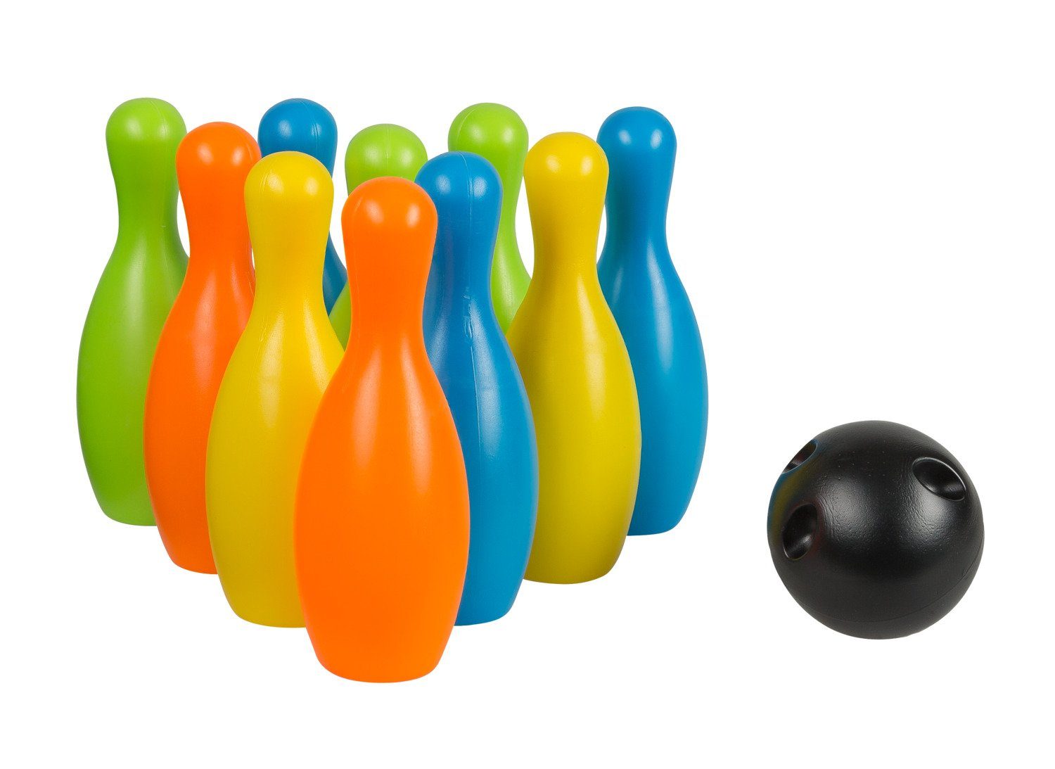 Idena Spiel, Idena 40116 Kegel - 10 Kinder, XXL, Bowling für Kegelspiel Set aus