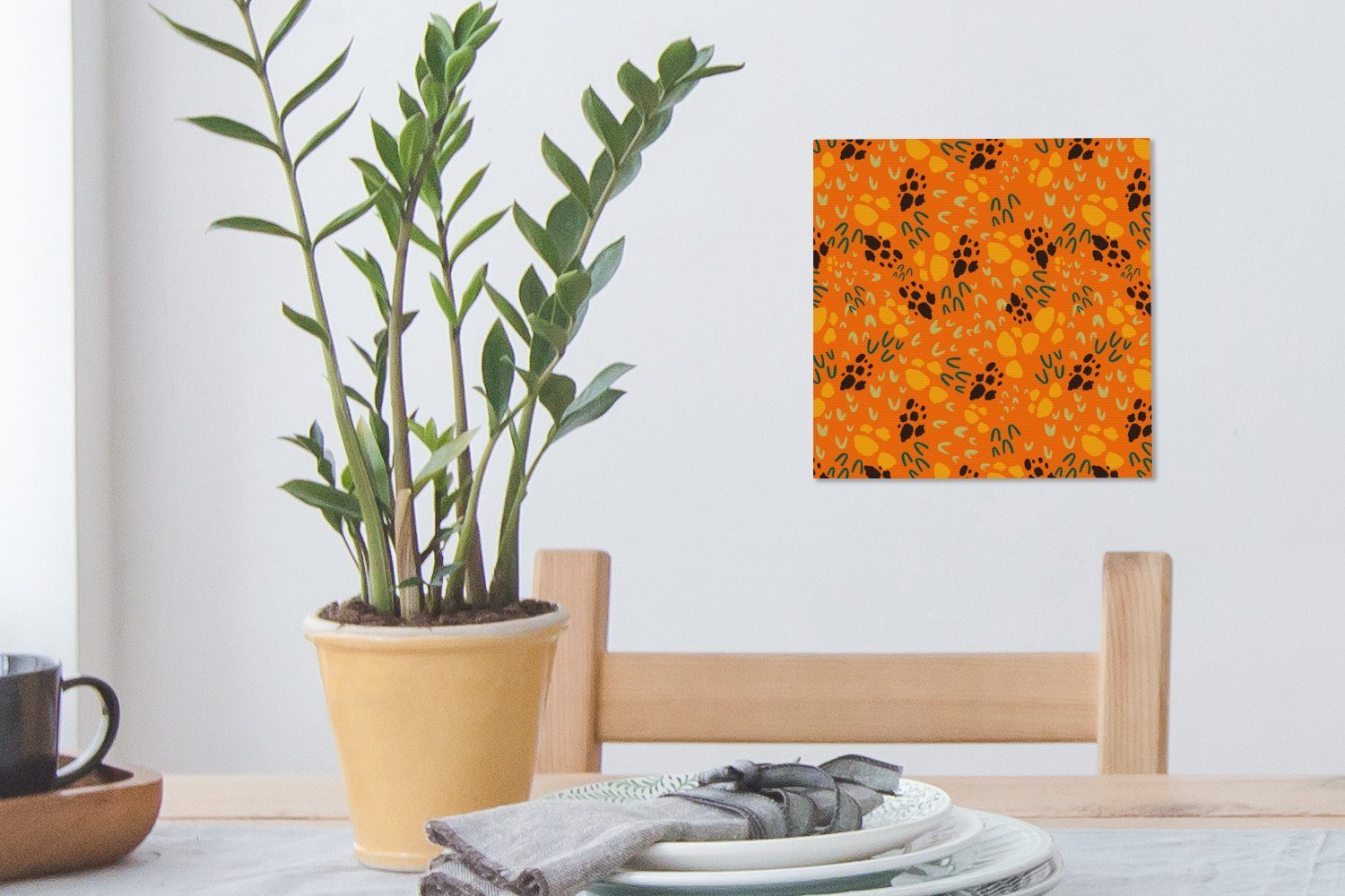 (1 Abstrakt OneMillionCanvasses® Orange Bilder Leinwand St), - - für Schlafzimmer Leinwandbild Muster, Wohnzimmer
