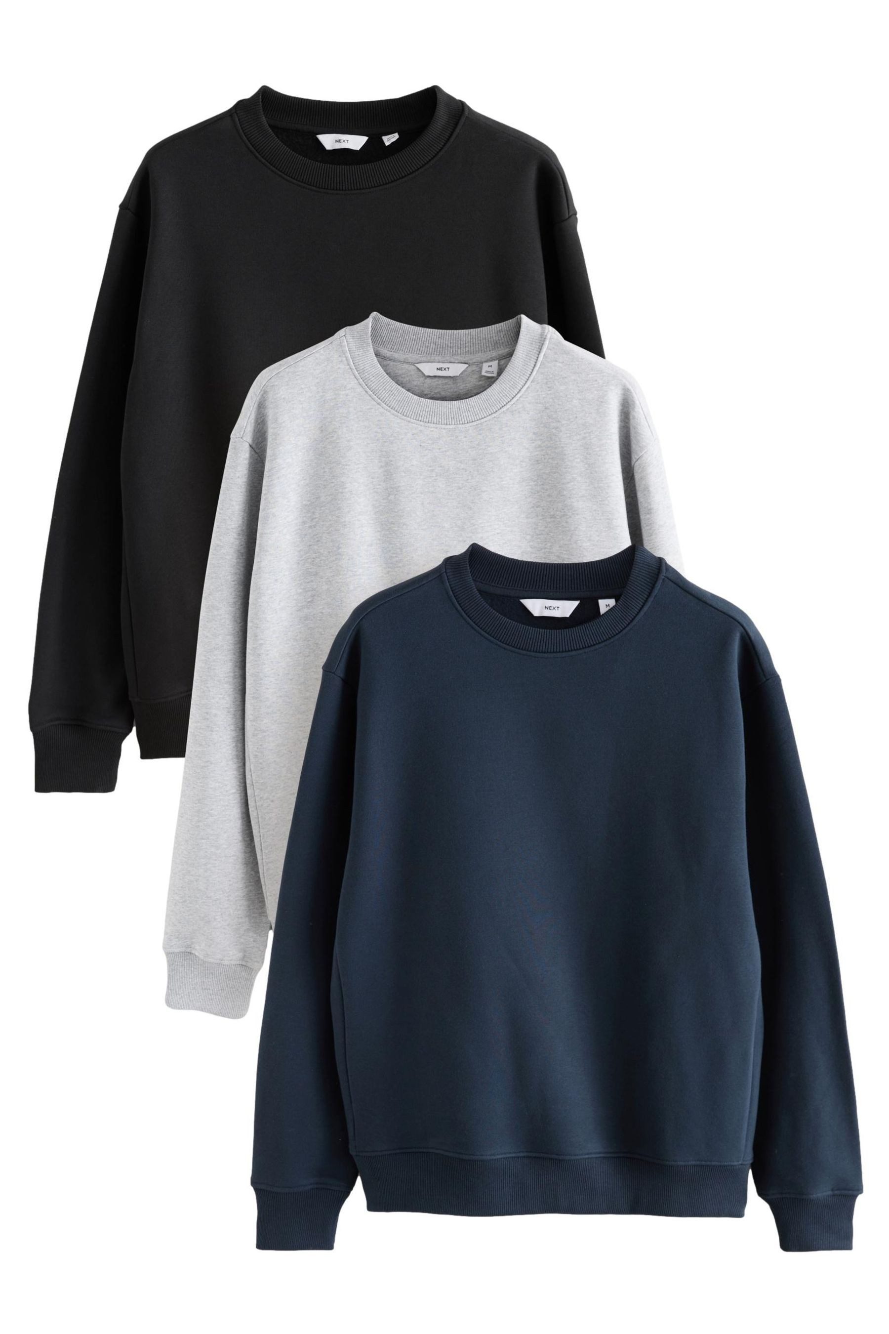 Sweater Jersey-Sweatshirts mit Baumwollanteil, 3er-Pack