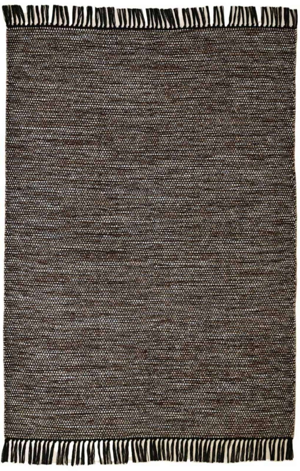 TaraCarpet, Wollteppich Küche Baumwolle, 080x150 nachhaltig modern braun rechteckig, Wohnzimmer gewebt 100% Borkum Baumwolle mm, cm 5 Handwebteppich Höhe: