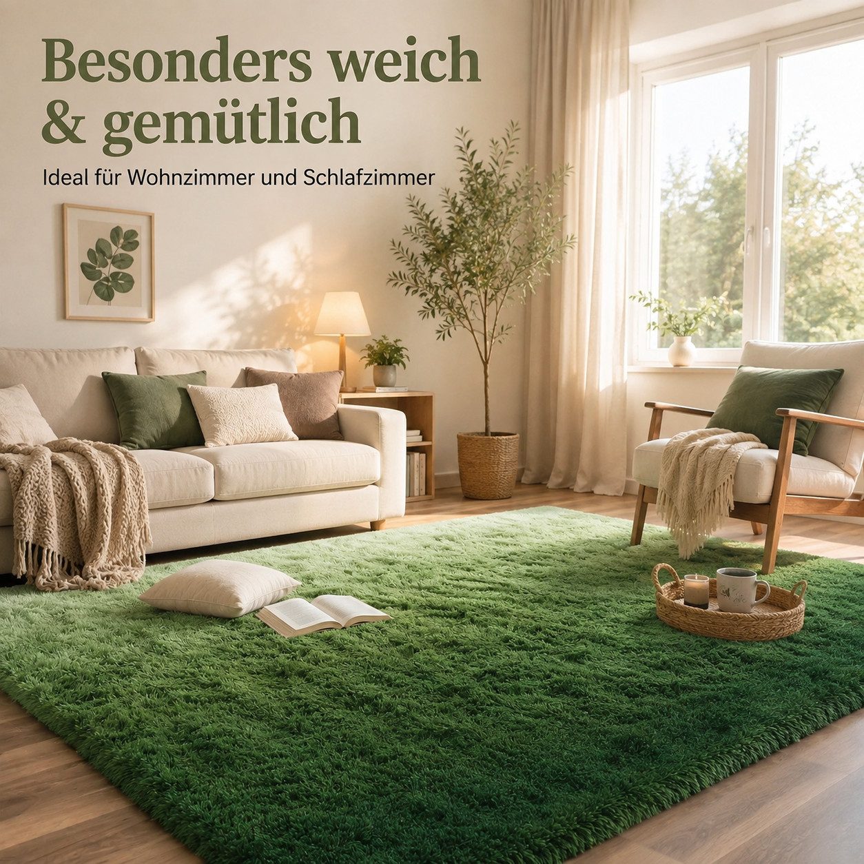 Lochas Hochflor-Teppich Hochflor-Teppich weich & kuschelig für Wohnzimmer und Schlafzimmer – Bild 3 von 5