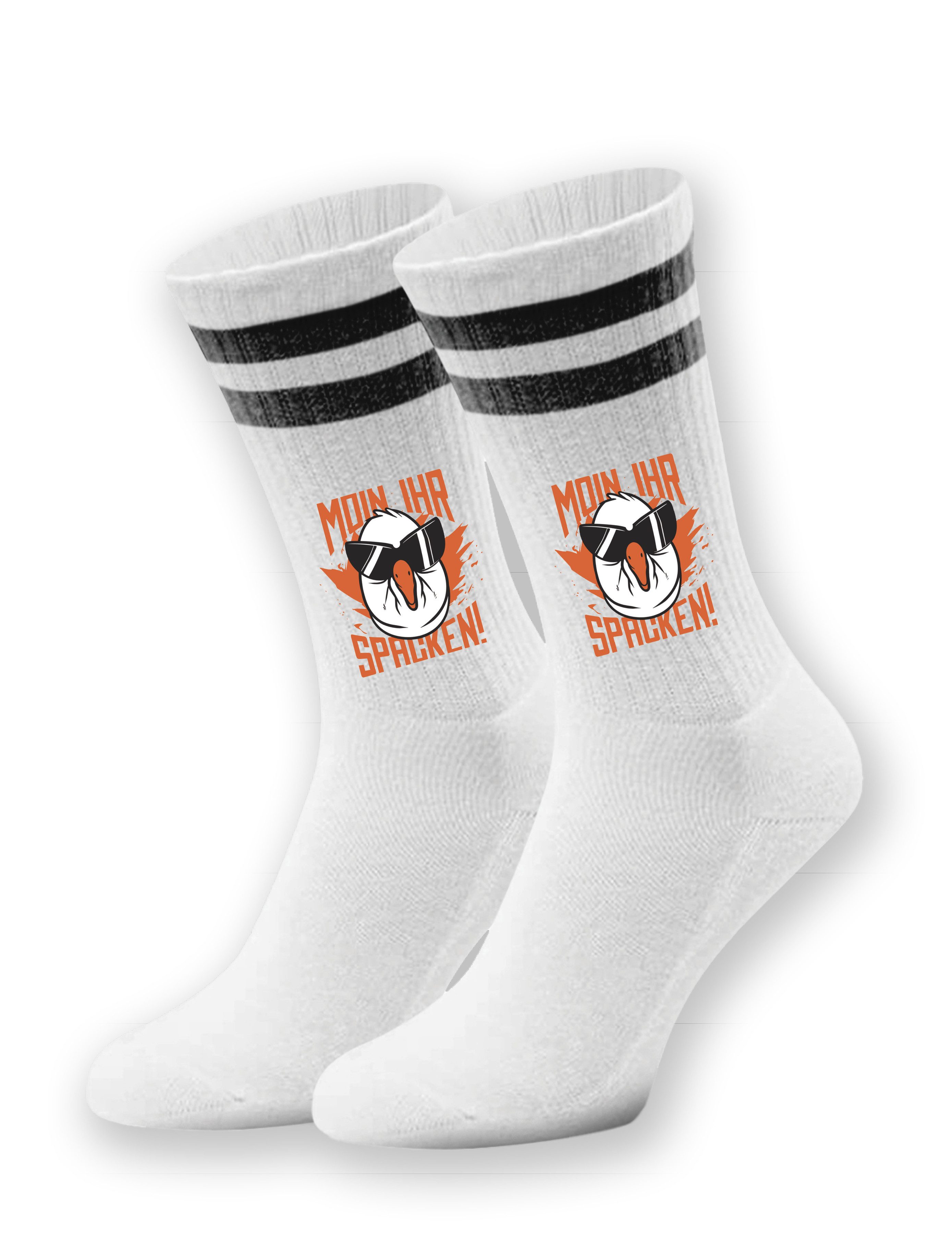 Tennissocken Unisex Socken "Moin Ihr Spacken" Aufdruck lustig Geschenk Statement