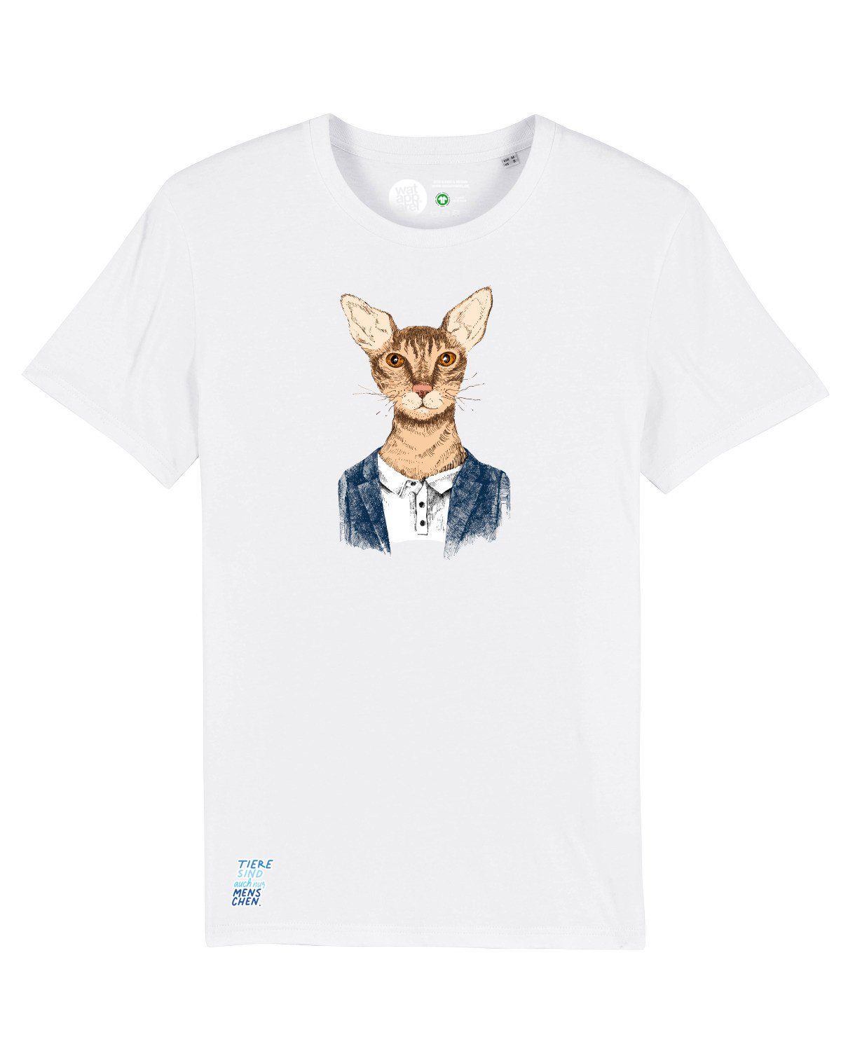 (1-tlg) Katze wat? Print-Shirt Apparel weiß