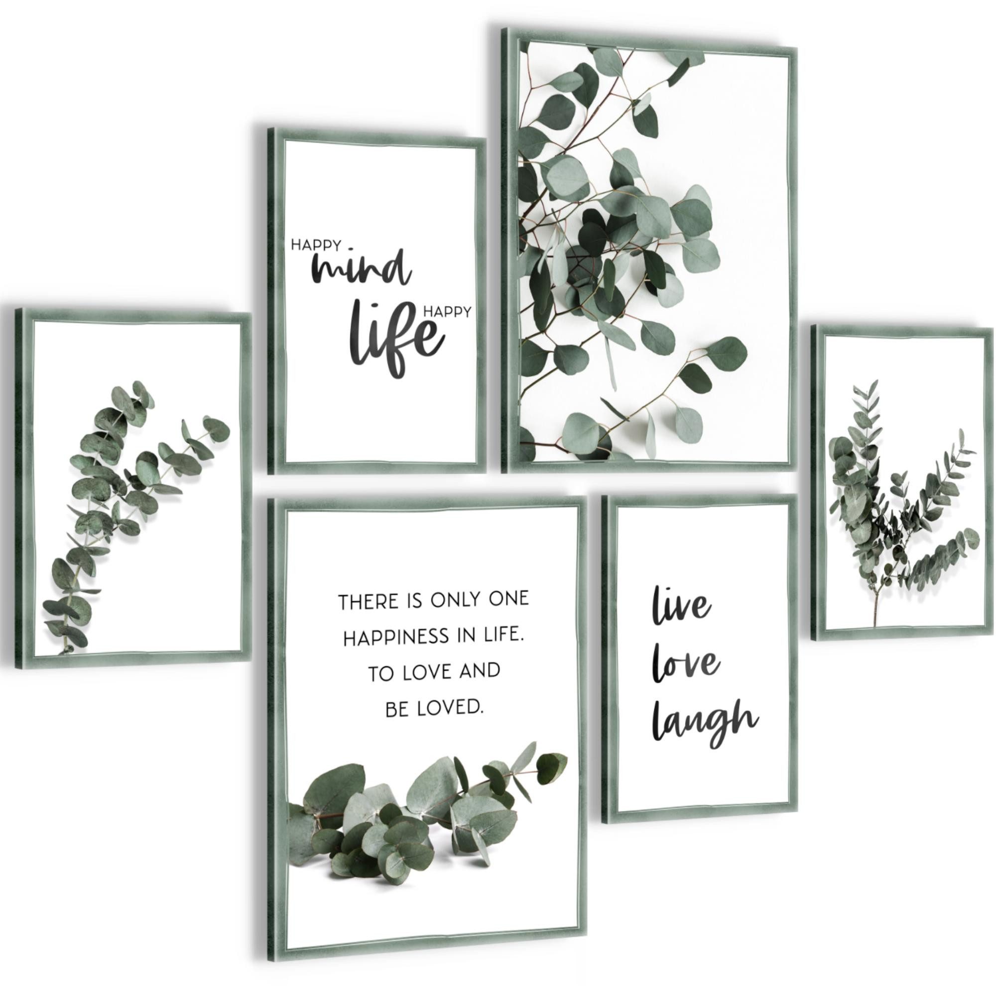 Novart Wandbild Eukalyptus Pflanze Grüne Blätter - KEIN EXTRA RAHMEN BENÖTI günstig online kaufen