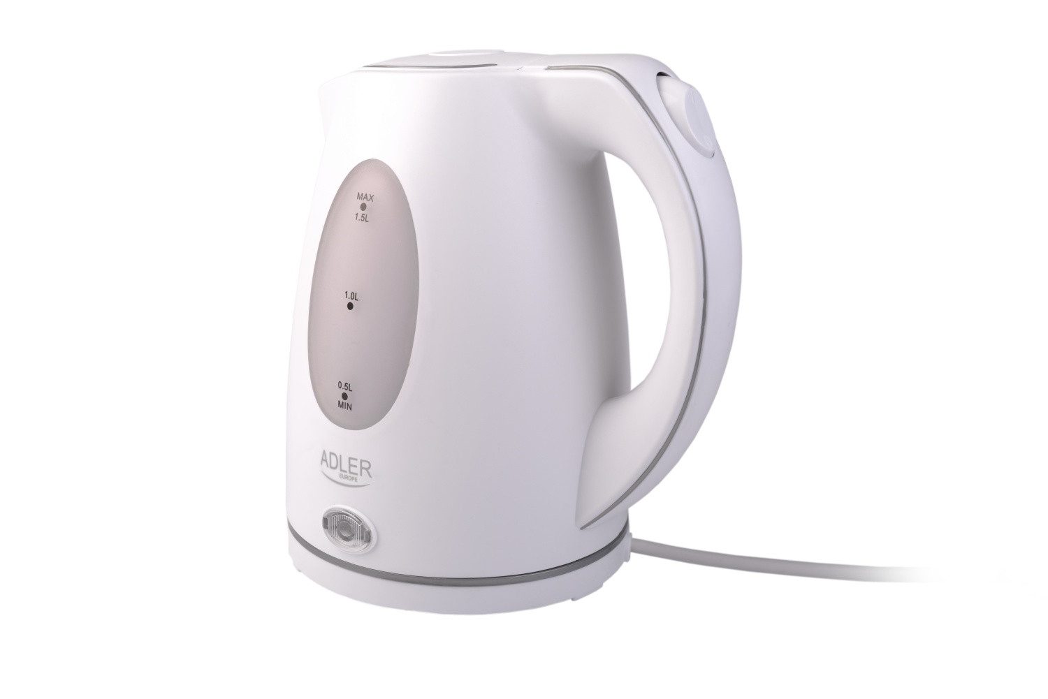 Adler Wasserkocher AD 1207 Wasserkocher 1,5 L - 2000 W, 360°-Sockel - Weiß, 1,5 l, 2000 W