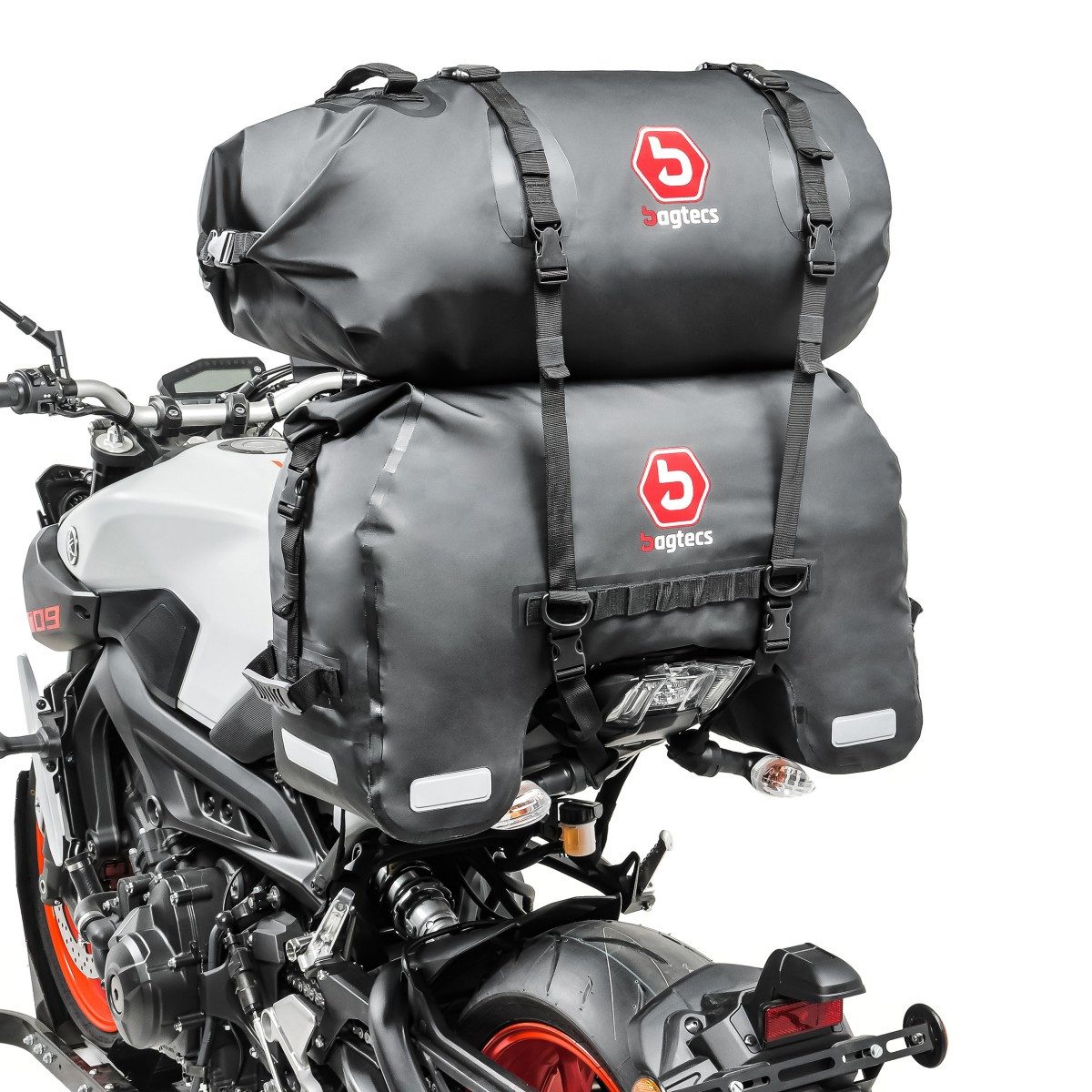 Bagtecs Reisetasche Set Motorrad Hecktasche SX45 + Gepäckrolle RB30 # Volumen 75 Liter