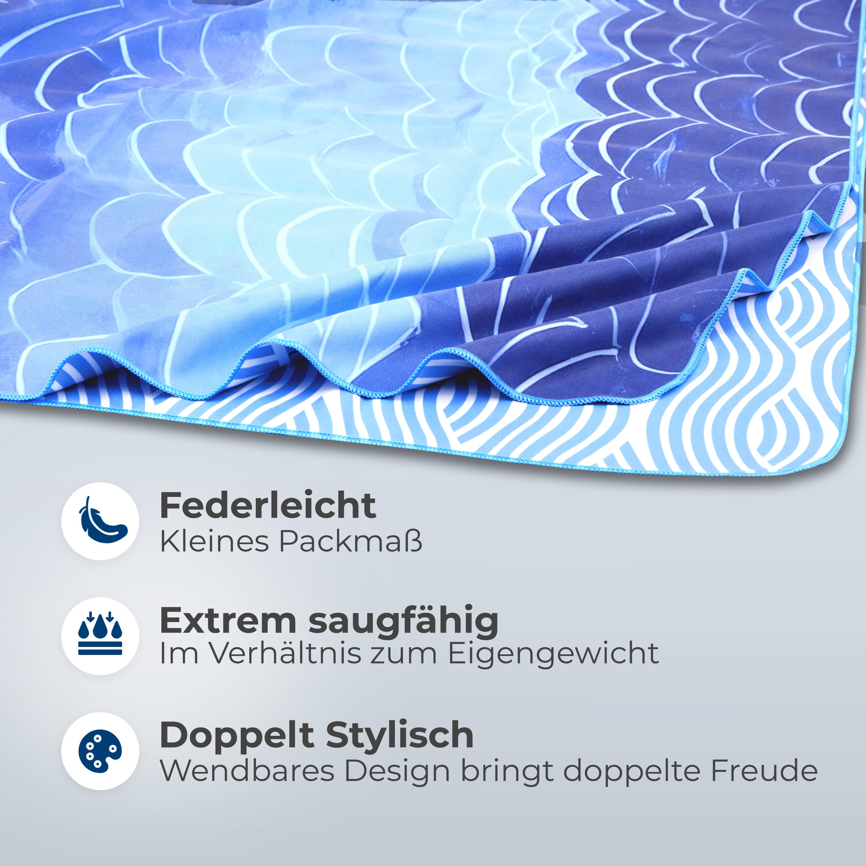 NirvanaShape Strandtuch Reise Handtuch Strandtuch XXL - Strandhandtuch, Mikrofaser Badetuch – Bild 3 von 5