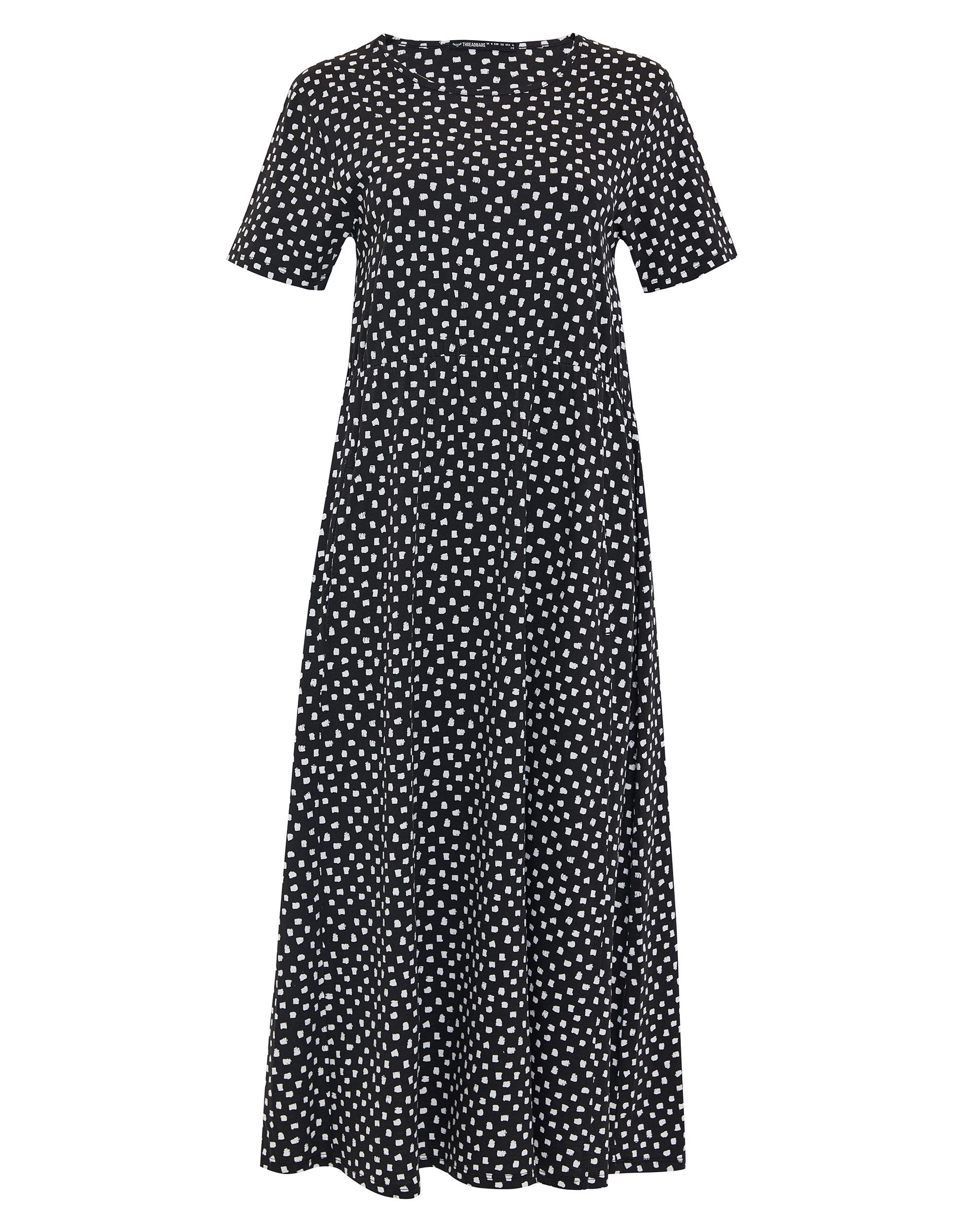 Threadbare Jerseykleid THB Danni Smock Midi Dress W/Pockets (1-tlg) mit kurzen Ärmeln
