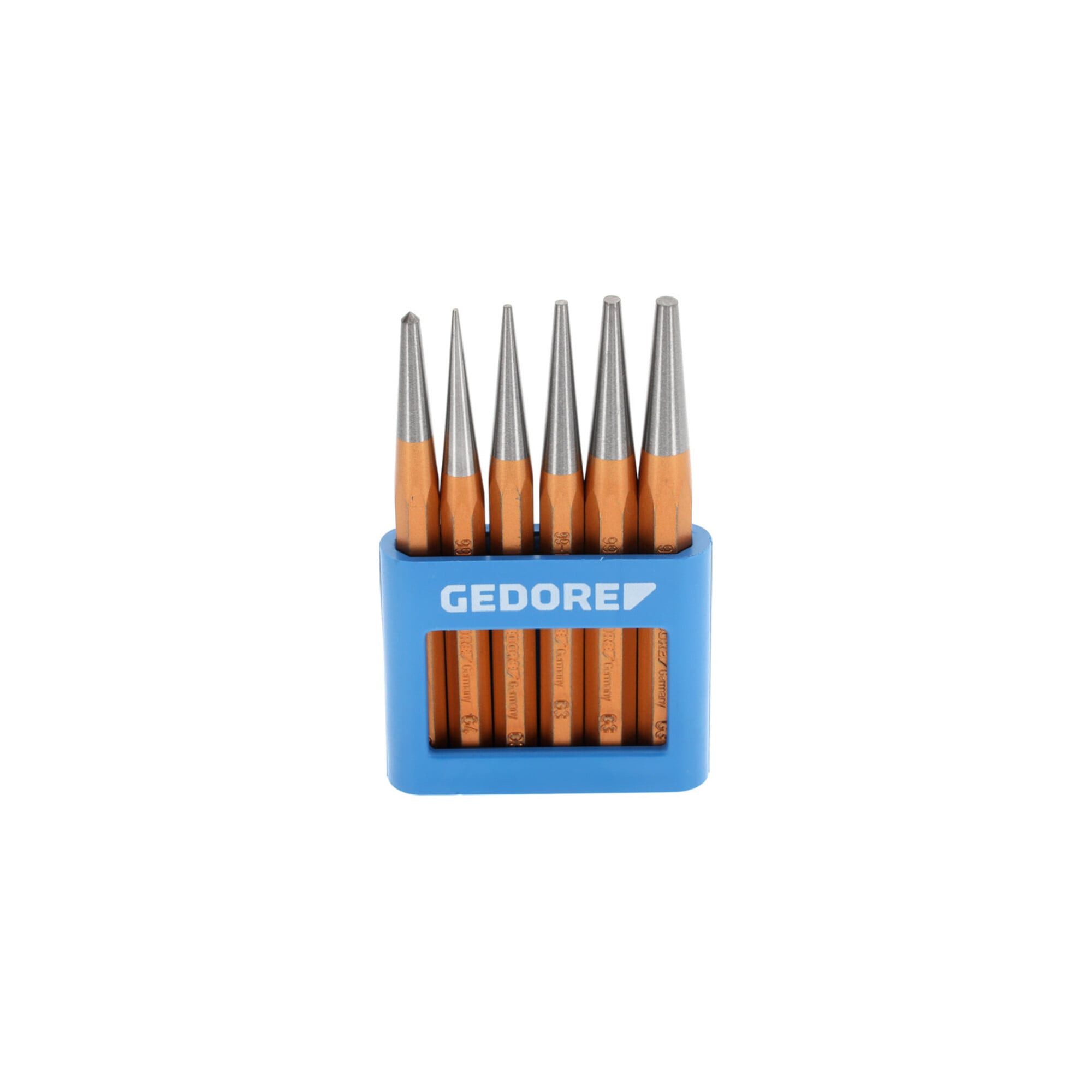 Gedore Vertreiber Gedore Durchtreiber-Satz, 6-teilig, Splinttreiber-Set im PVC-Halter, g