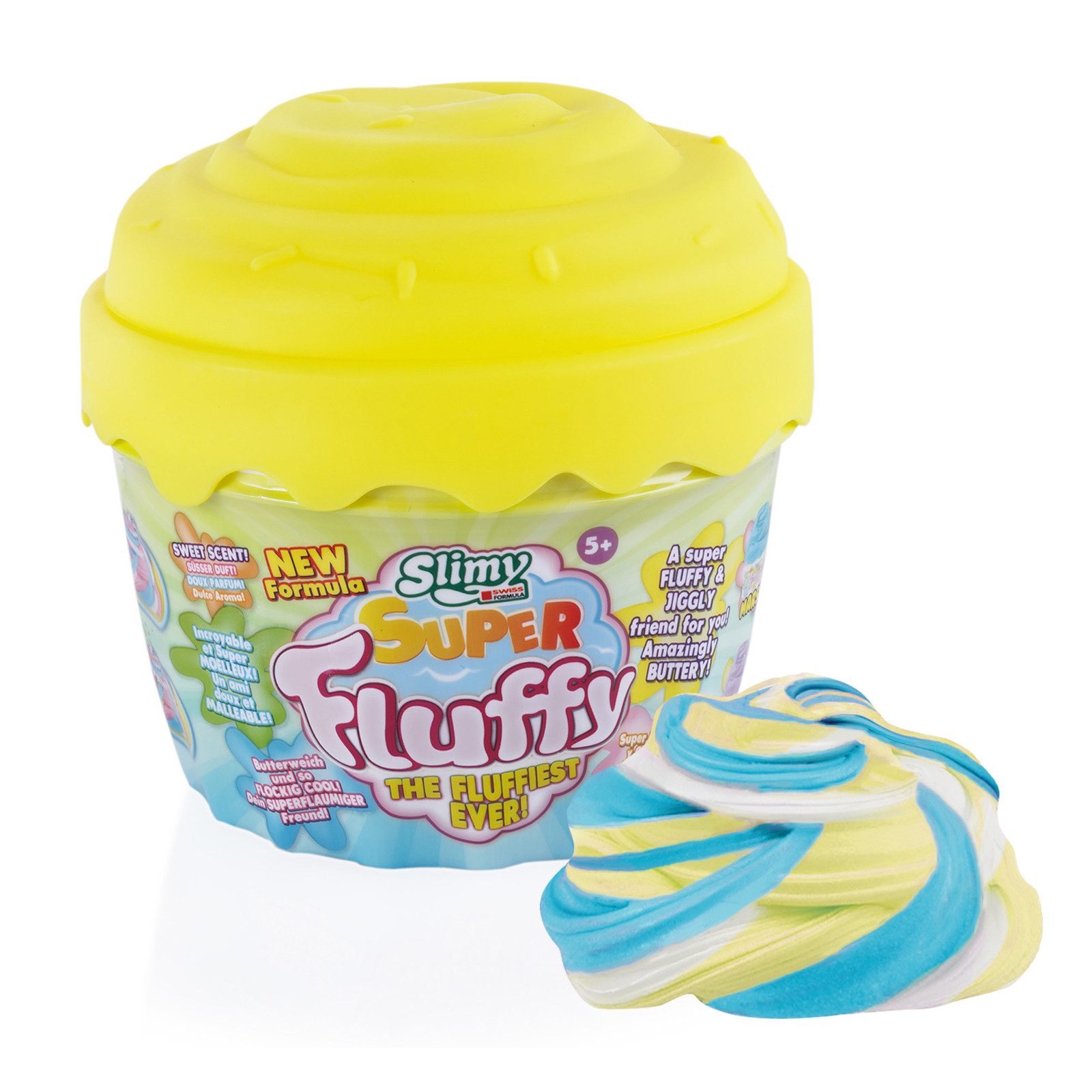 Slimy® Knete Super Fluffy 300g Spielmasse im Cupcake Becher (1-tlg), Der flaumigste Original Slimy Slime, lustig duftende Schleim-Knete!