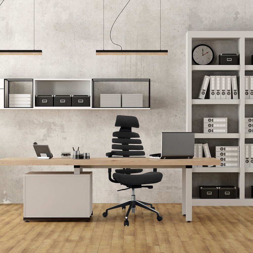 (1 II Bürostuhl Stoff Drehstuhl St), hjh ergonomisch LINE ERGO OFFICE PRO Schreibtischstuhl Schwarz Profi