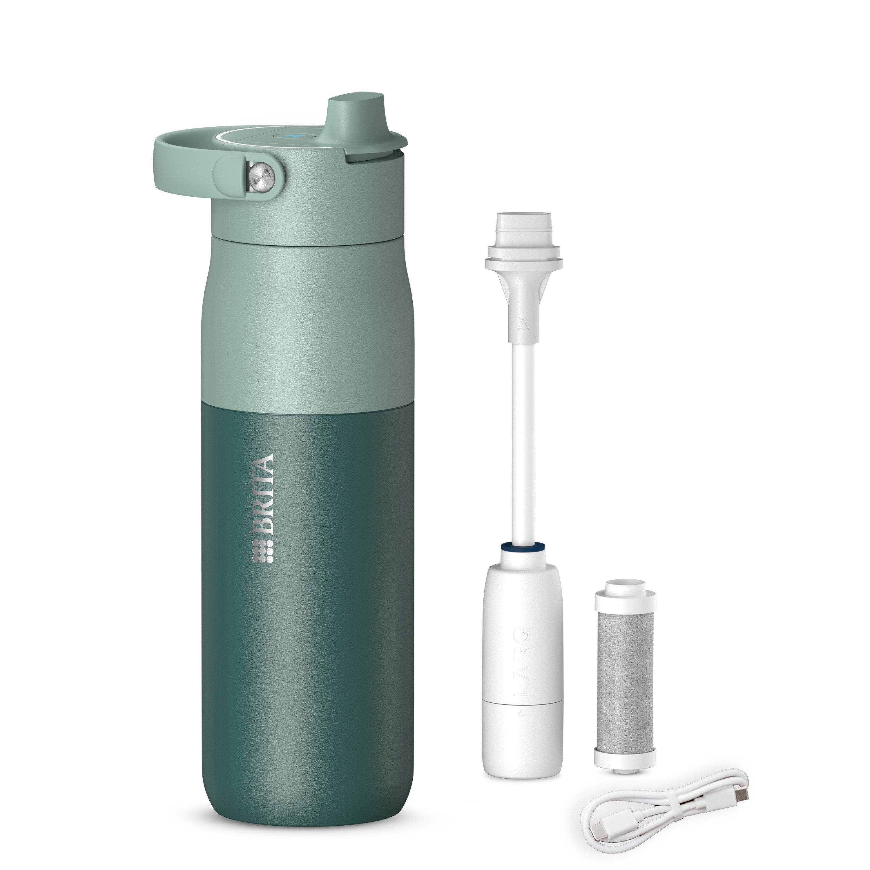 BRITA Trinkflasche BRITA LARQ iQ Digitale Filter Trinkflasche (680 ml), inkl. Hydration Tracking (App), Aktivkohle Wasserfilter & UV-C