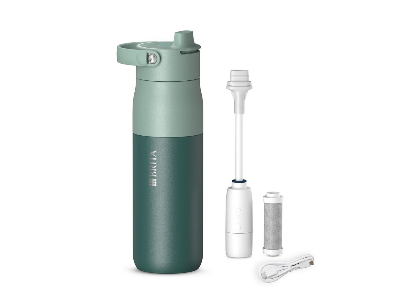 BRITA Trinkflasche BRITA LARQ iQ Digitale Filter Trinkflasche (680 ml), inkl. Hydration Tracking (App), Aktivkohle Wasserfilter & UV-C